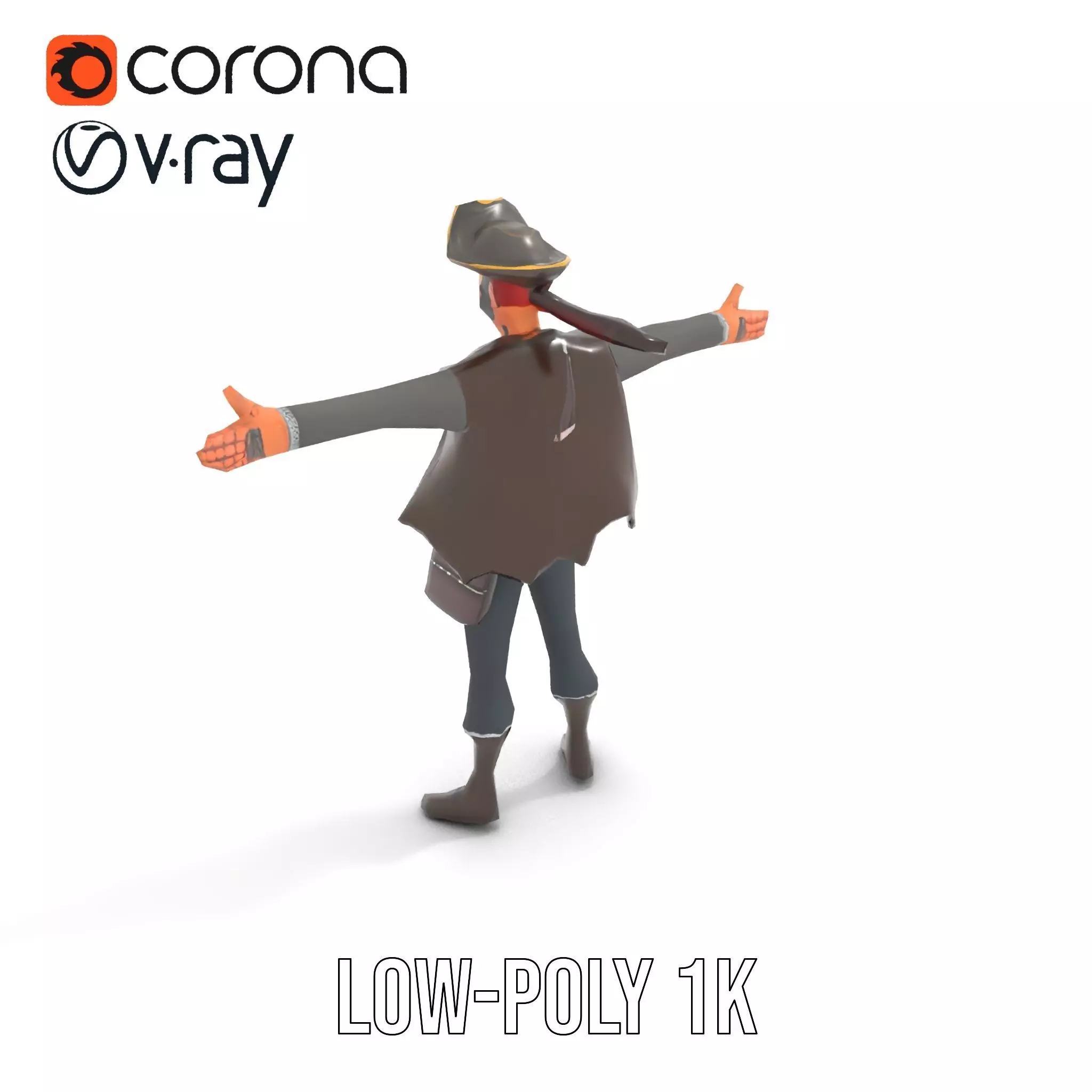 Charming Pirate model pack Low-poly 3D model_12