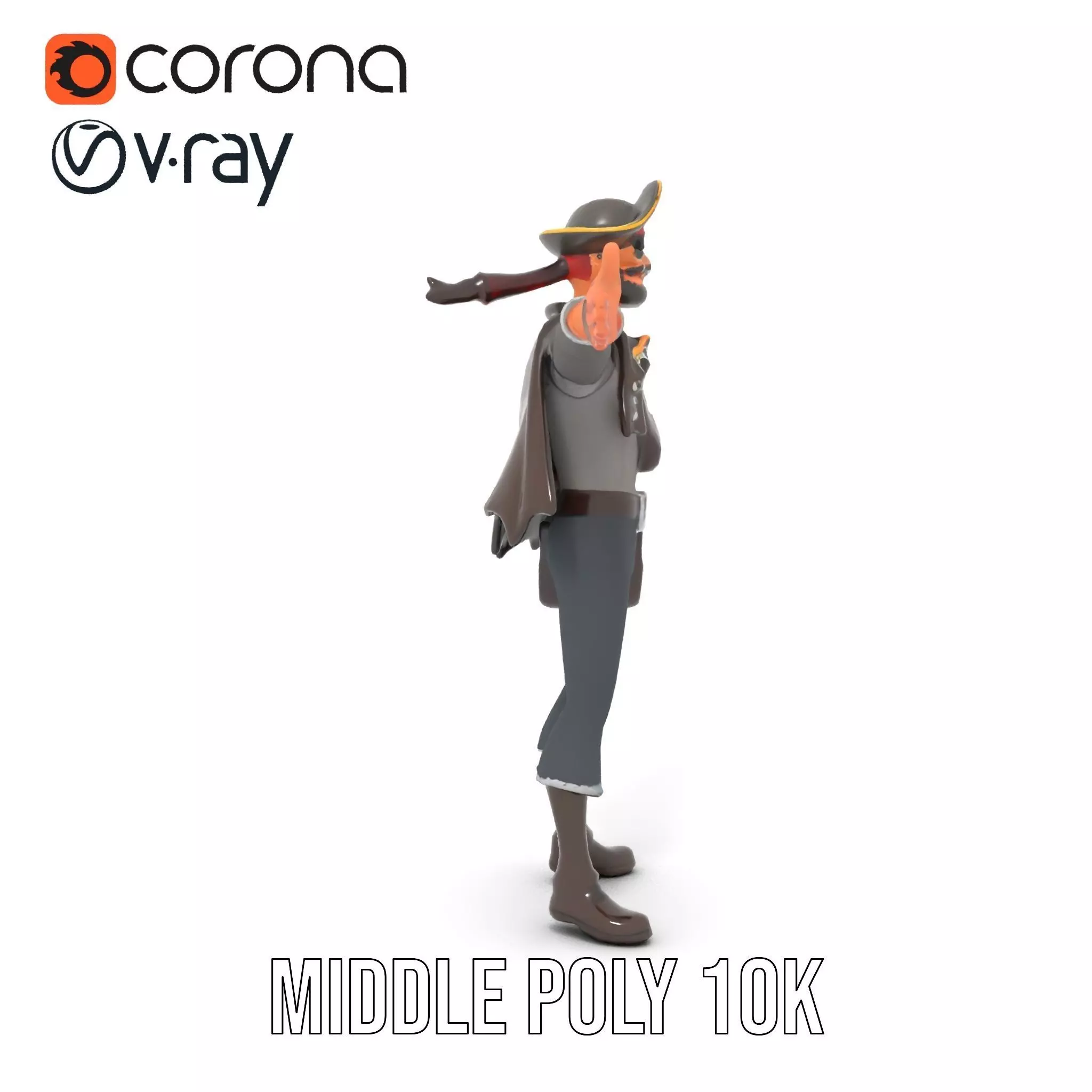 Charming Pirate model pack Low-poly 3D model_11