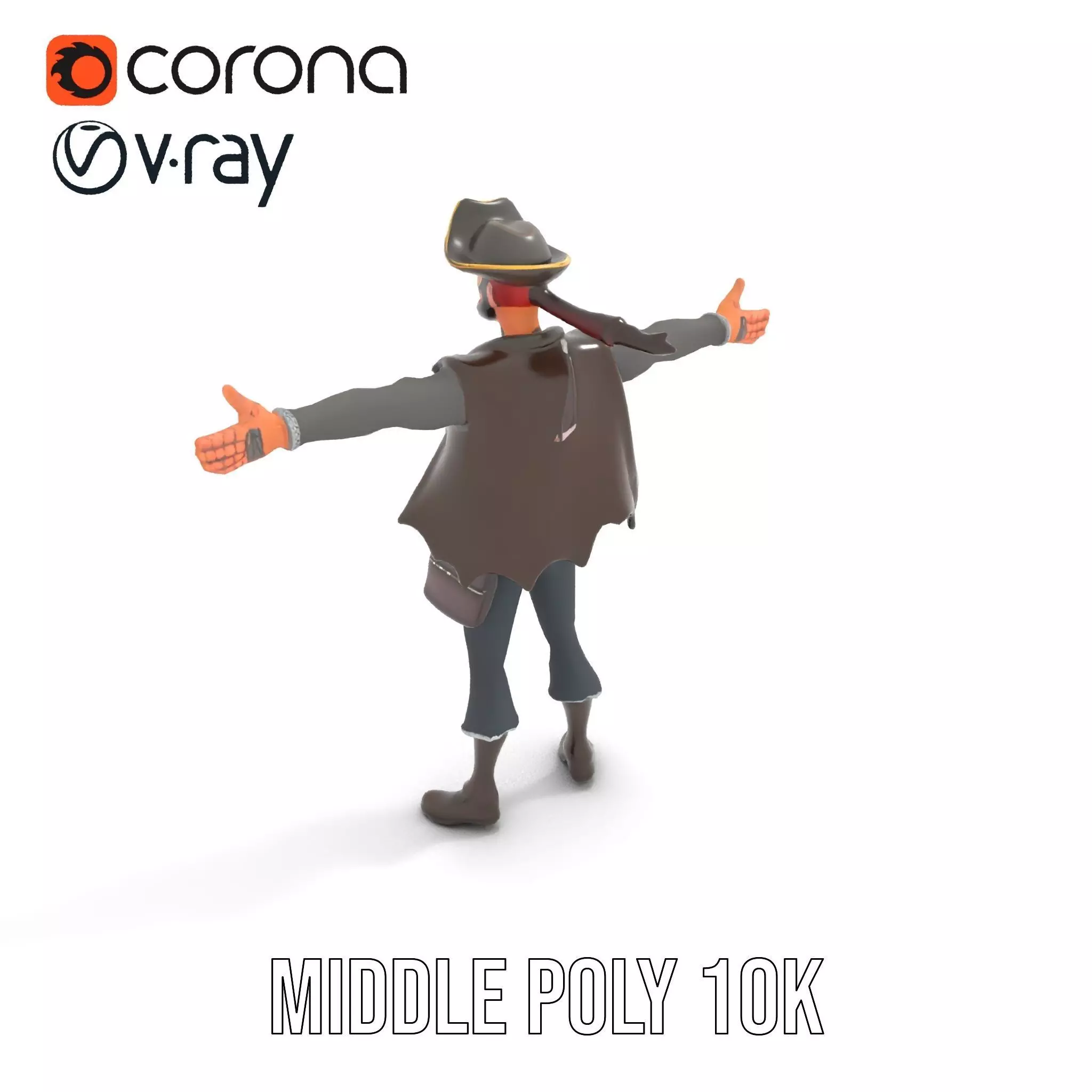 Charming Pirate model pack Low-poly 3D model_16