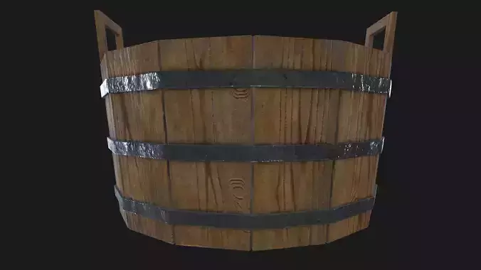 Old wooden bucket