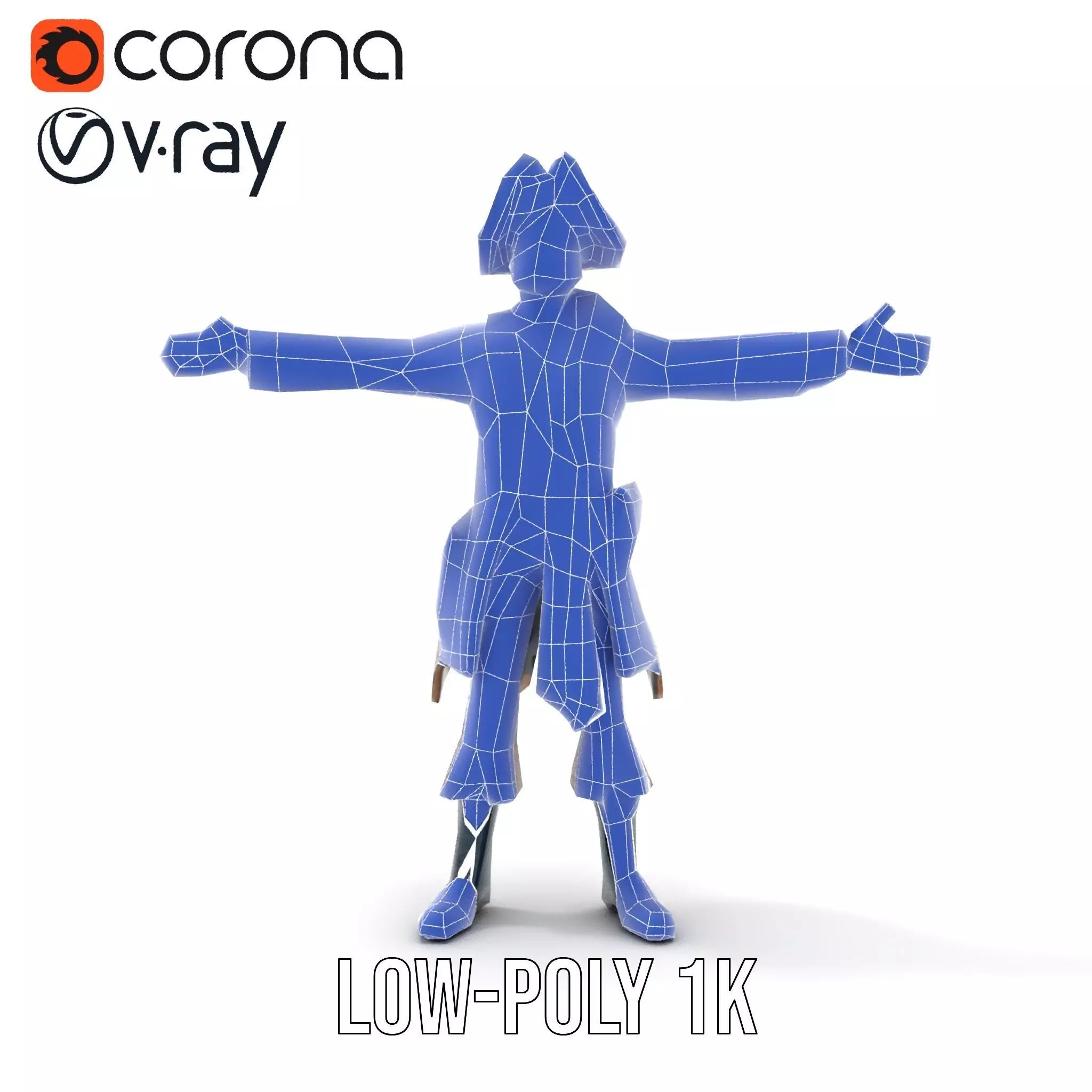 Detailed Pirate Captain model pack Low-poly 3D model_26