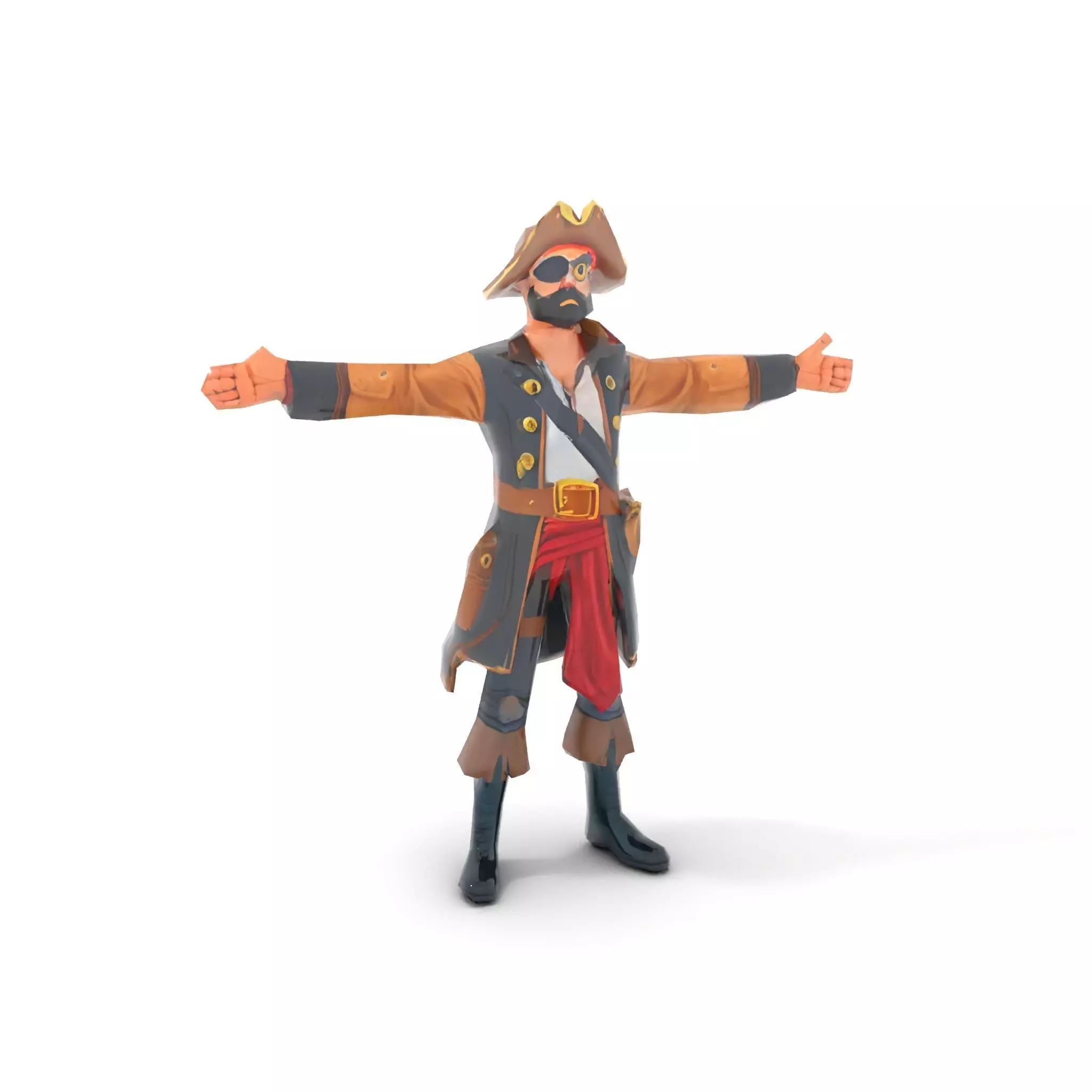 Detailed Pirate Captain model pack Low-poly 3D model_17