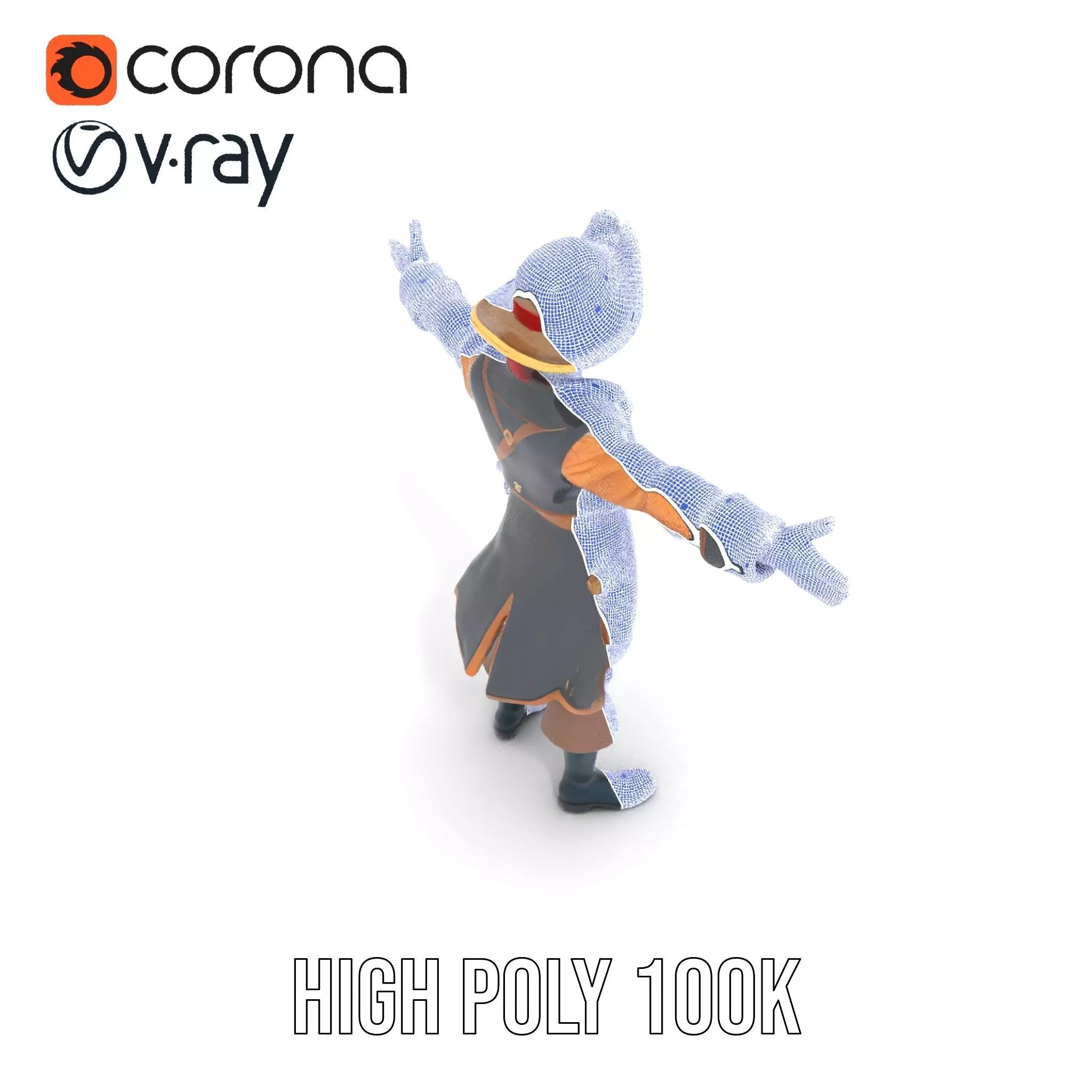 Detailed Pirate Captain model pack Low-poly 3D model_33