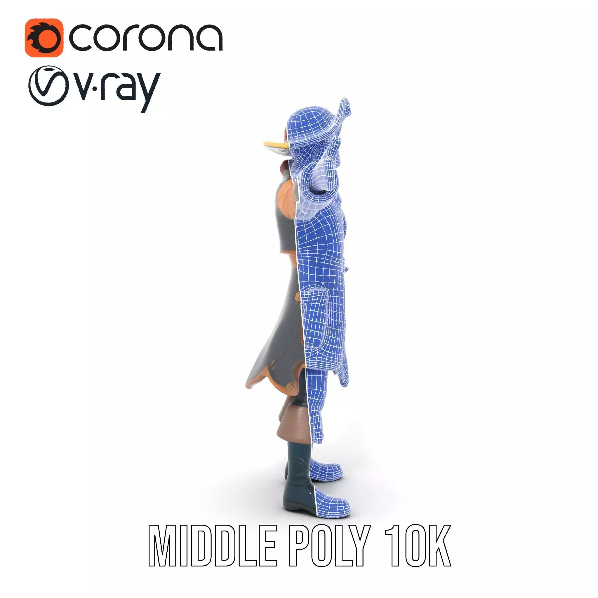 Detailed Pirate Captain model pack Low-poly 3D model_25