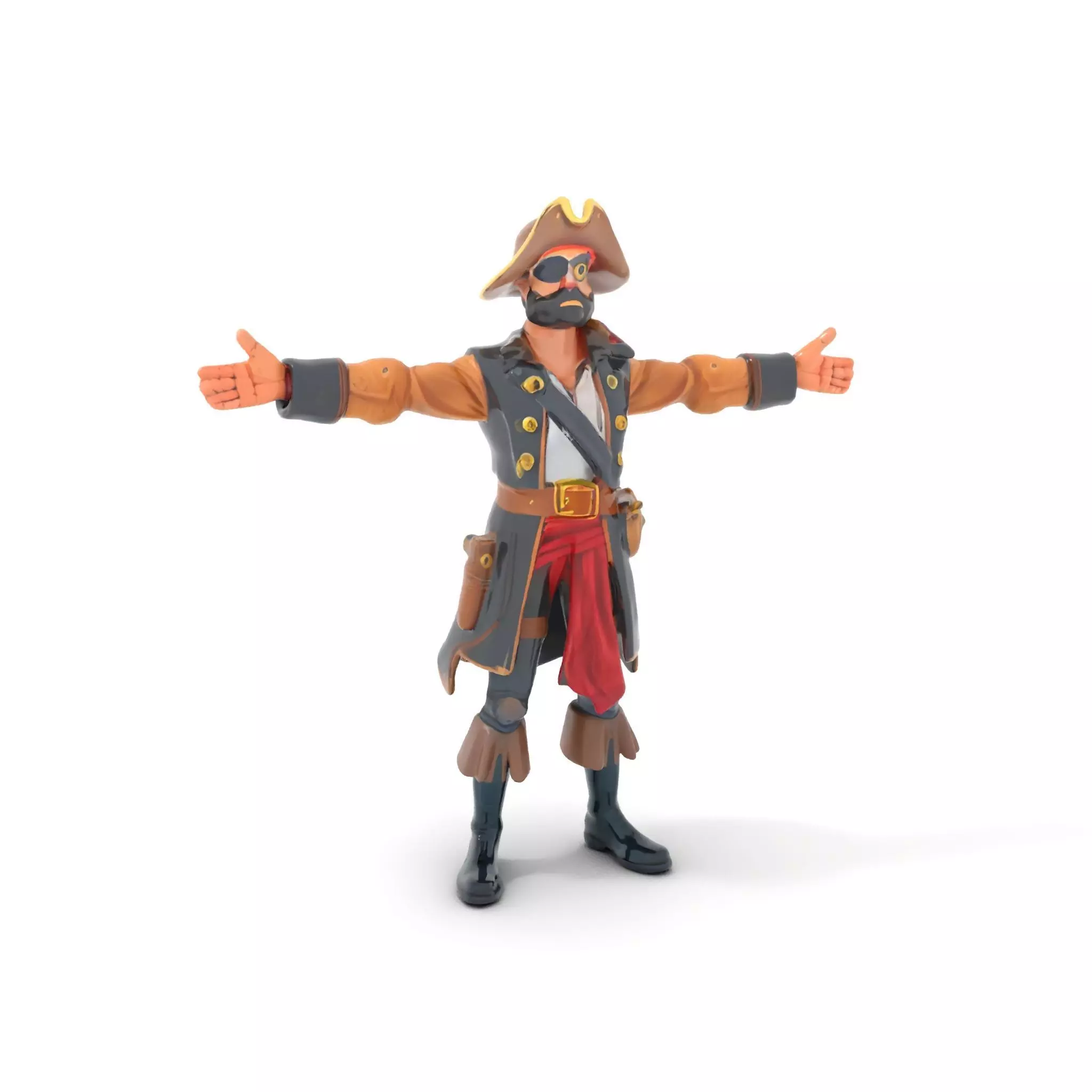 Detailed Pirate Captain model pack Low-poly 3D model_0