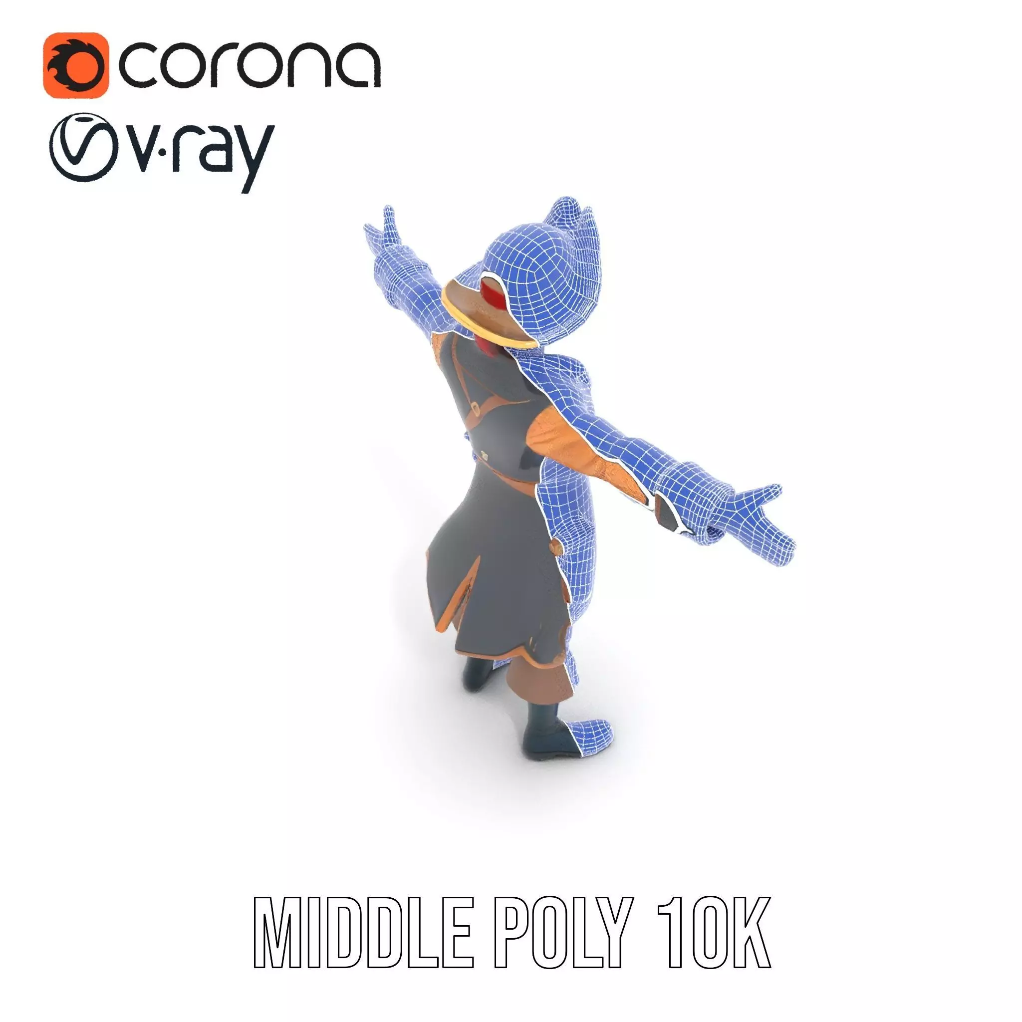 Detailed Pirate Captain model pack Low-poly 3D model_30