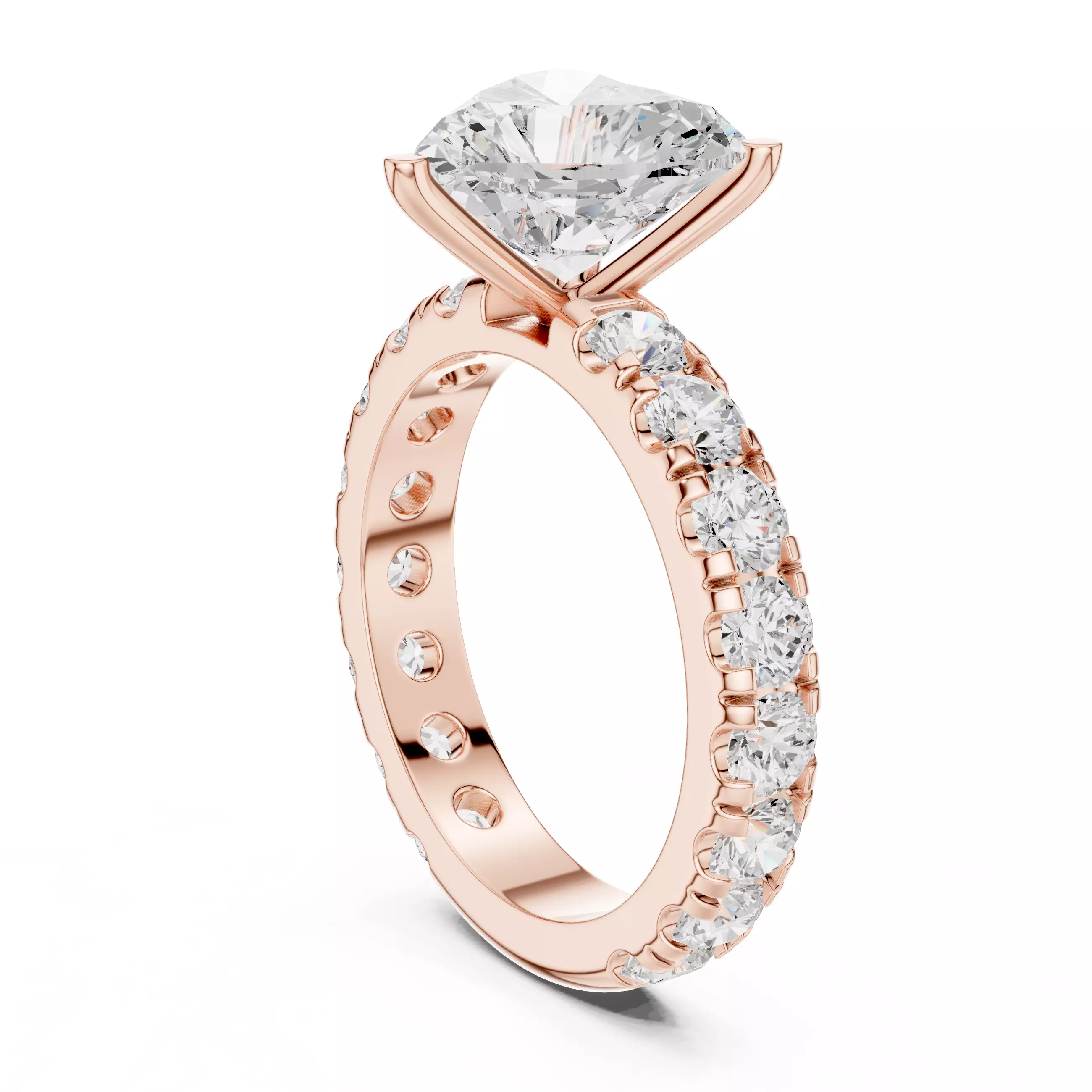 3CT Heart Cut Diamond Engagement Wedding Ring 3DM STL Video 3D print model_3