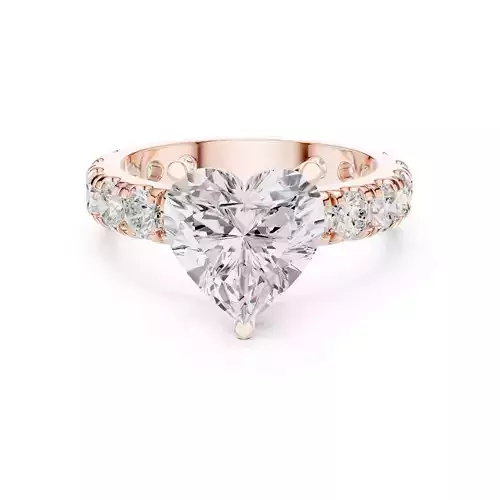 3CT Heart Cut Diamond Engagement Wedding Ring 3DM STL Video 3D print model