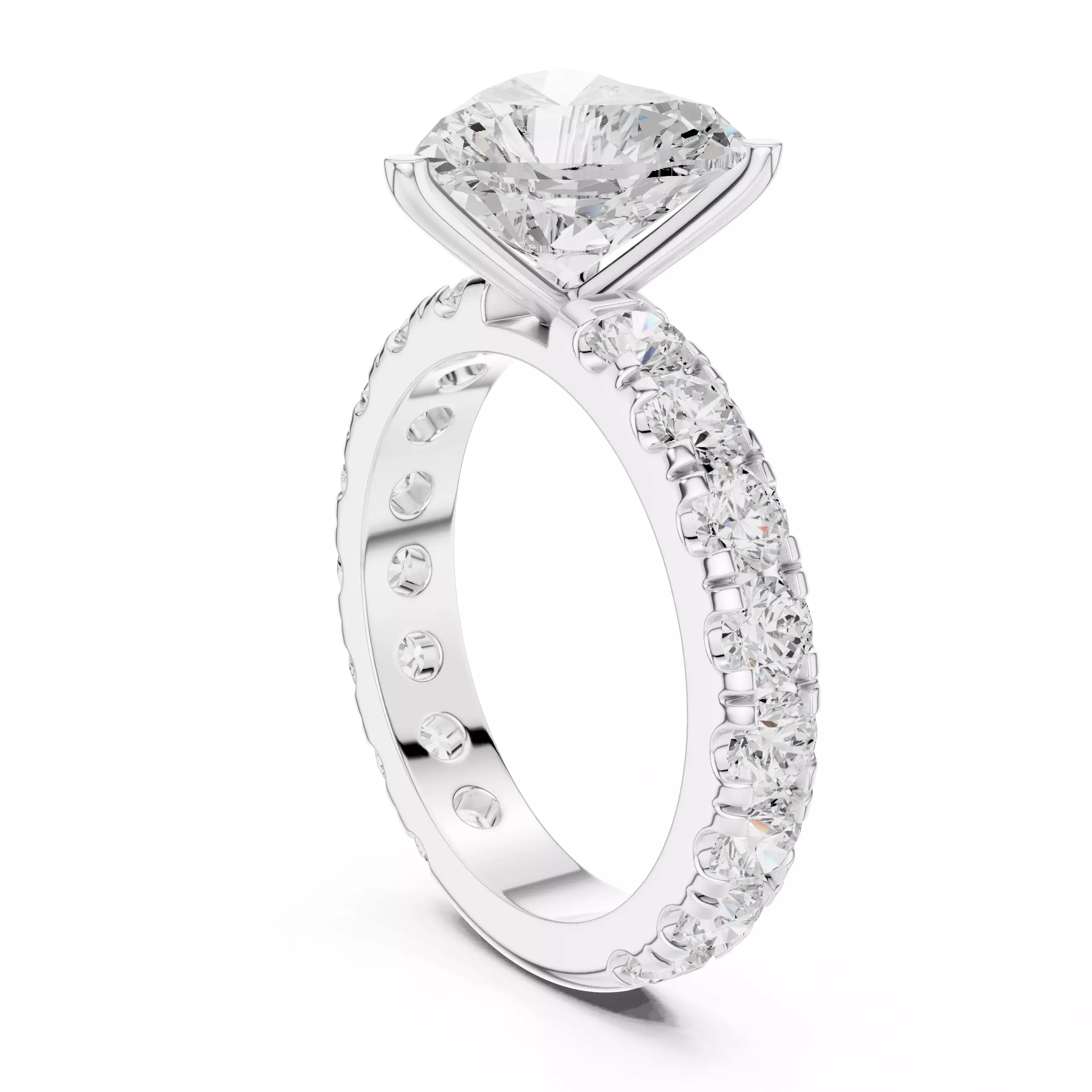 3CT Heart Cut Diamond Engagement Wedding Ring 3DM STL Video 3D print model_9