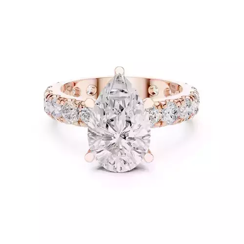 3CT Pear Cut Diamond Engagement Wedding Ring 3DM STL Video