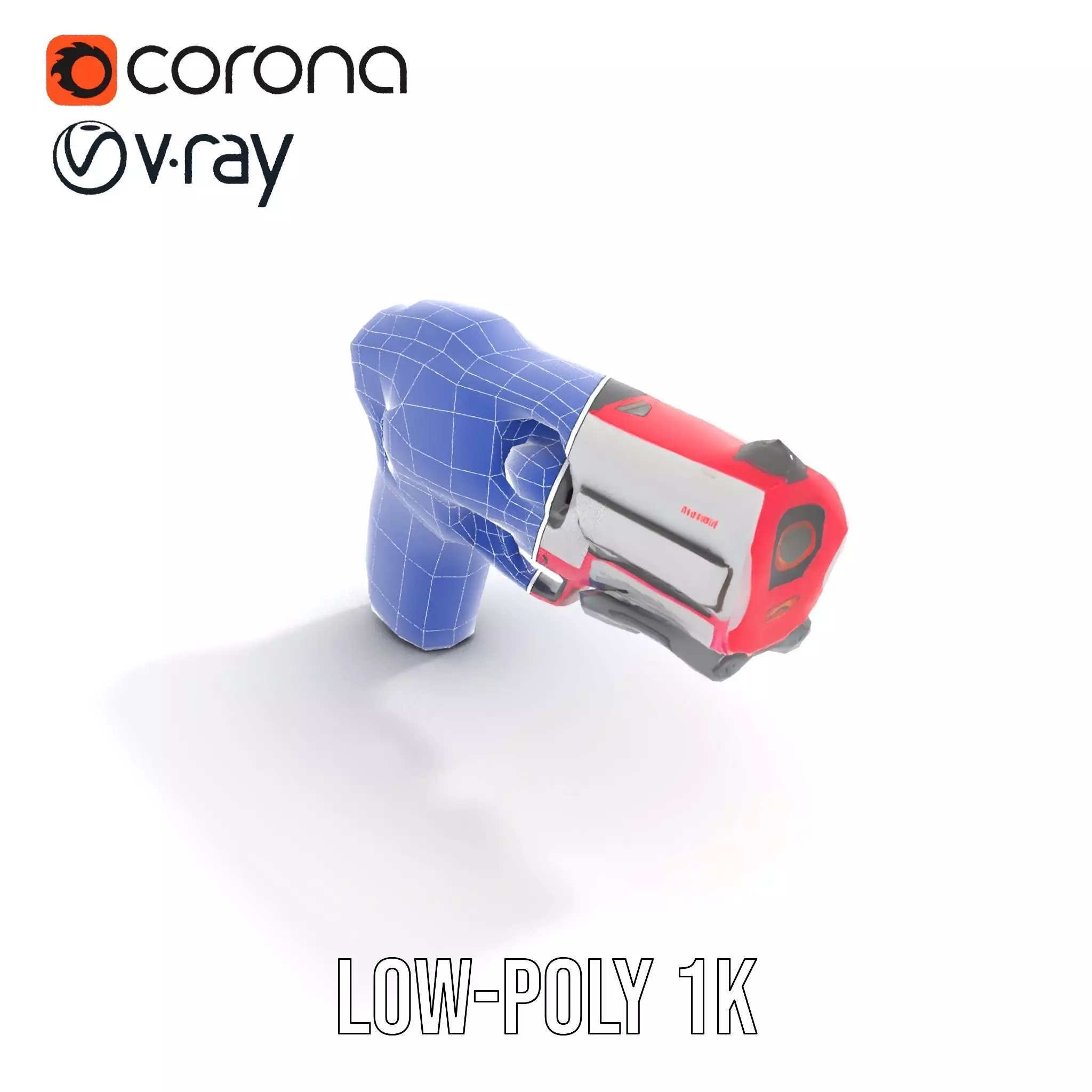 Vibrant SciFi Blaster model pack Low-poly 3D model_23