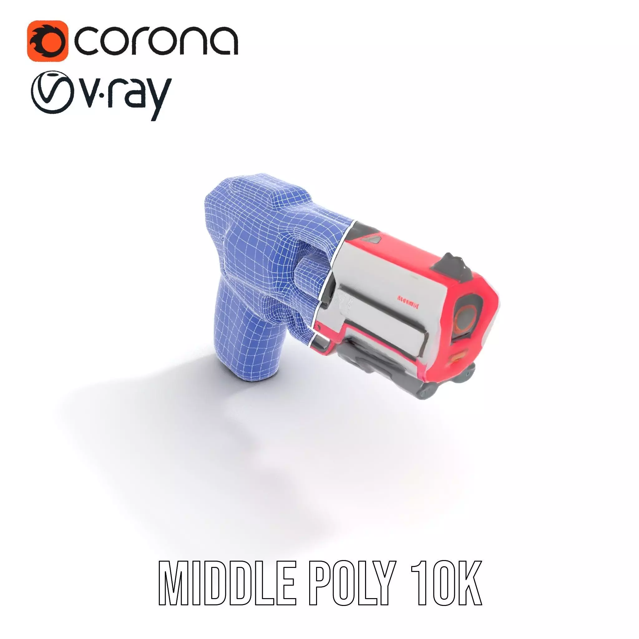 Vibrant SciFi Blaster model pack Low-poly 3D model_19