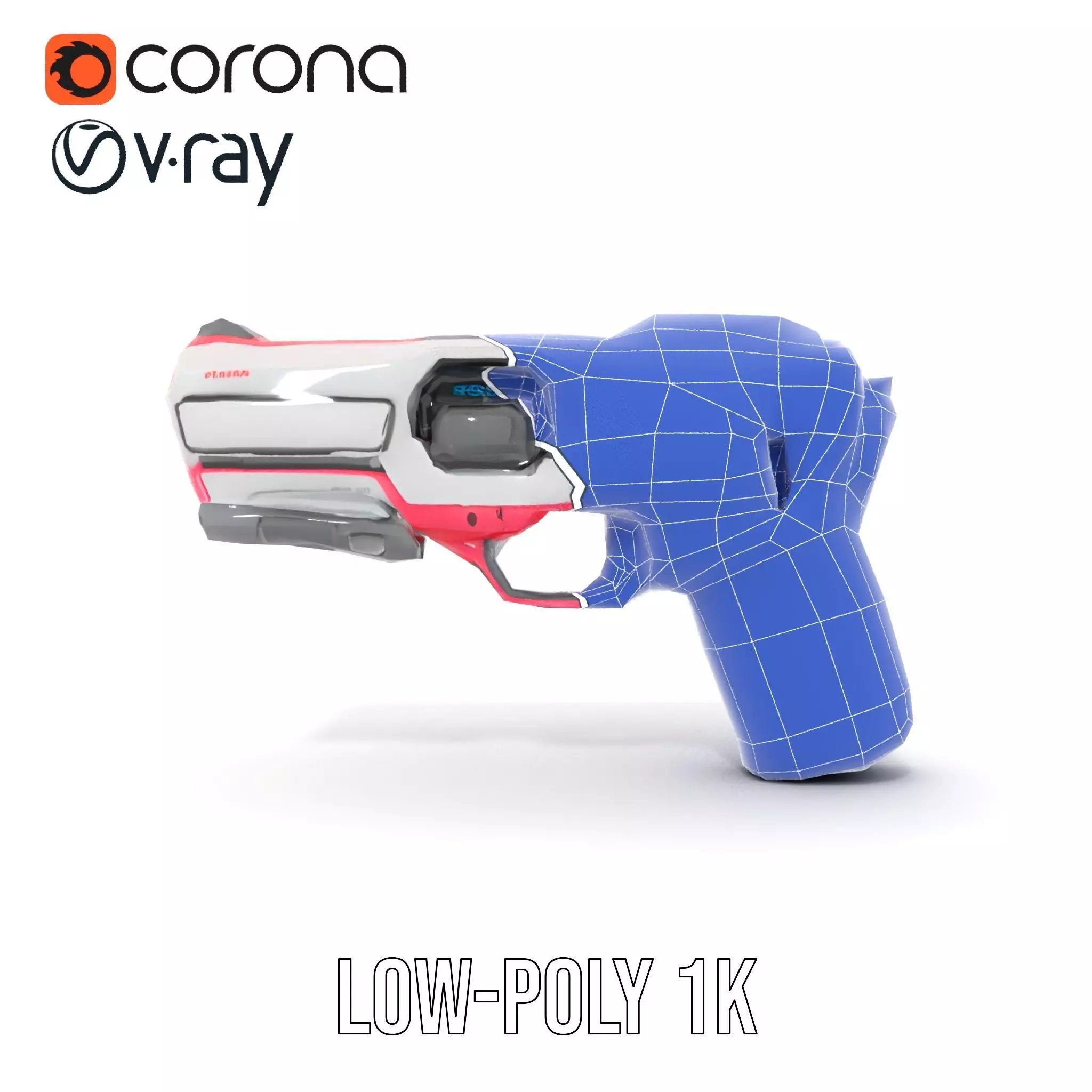 Vibrant SciFi Blaster model pack Low-poly 3D model_17