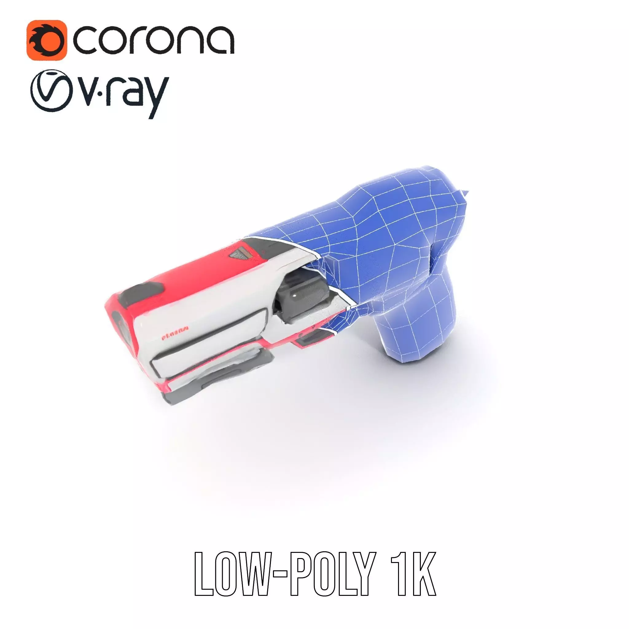 Vibrant SciFi Blaster model pack Low-poly 3D model_10