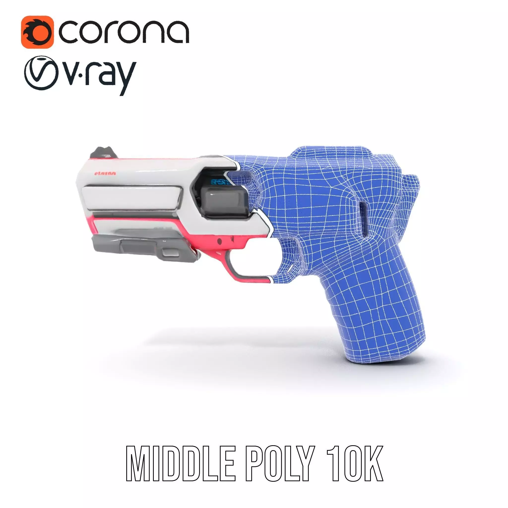 Vibrant SciFi Blaster model pack Low-poly 3D model_25