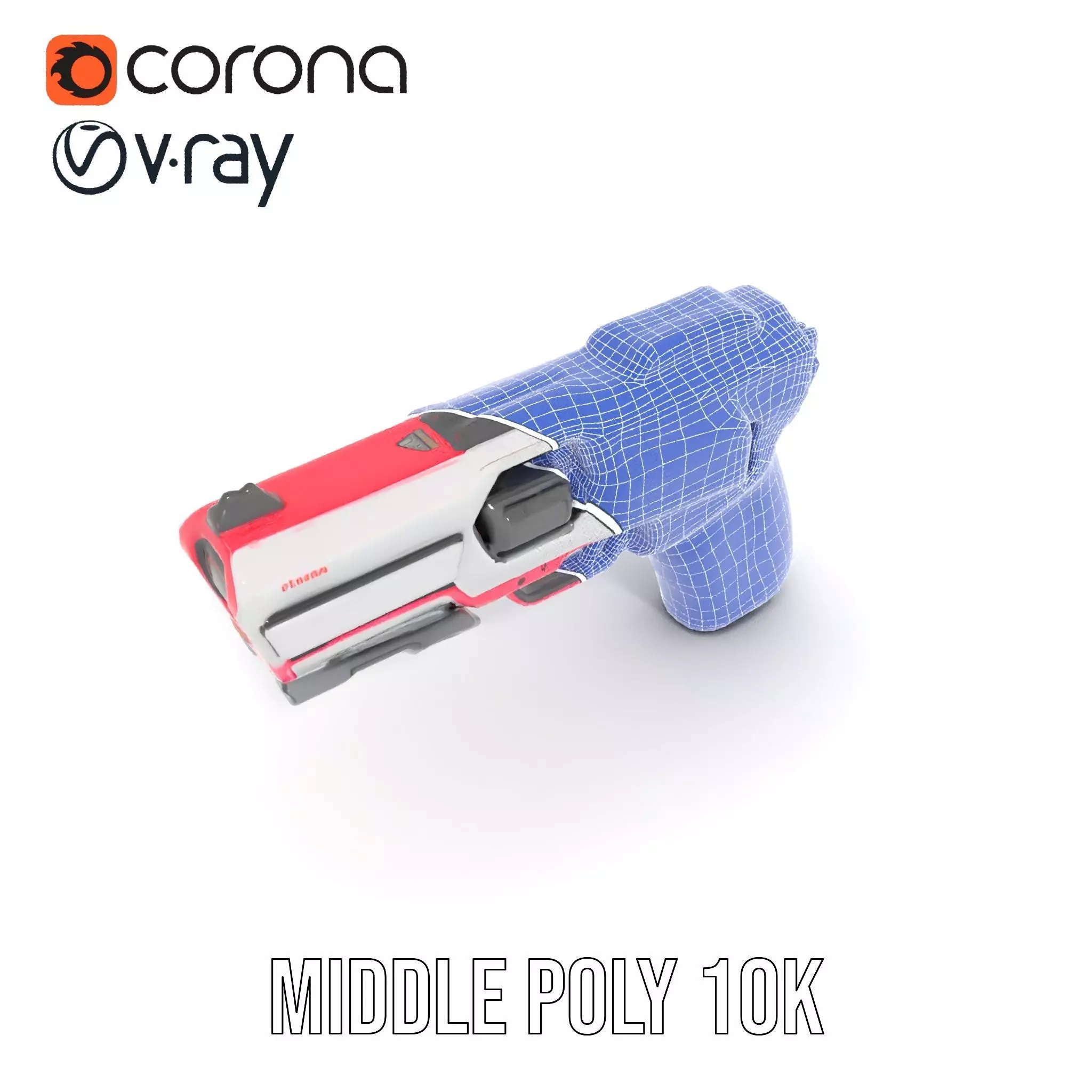 Vibrant SciFi Blaster model pack Low-poly 3D model_27