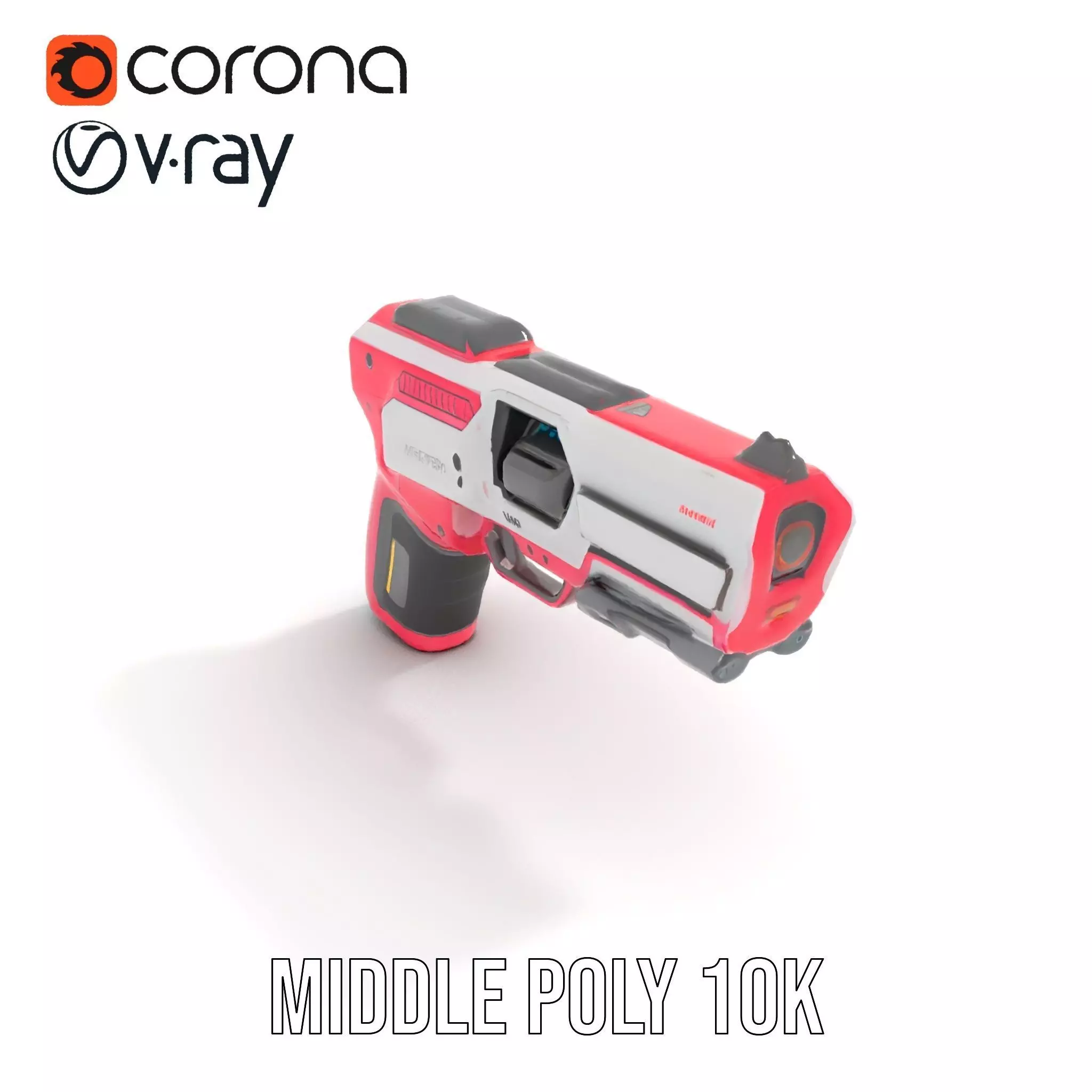 Vibrant SciFi Blaster model pack Low-poly 3D model_12