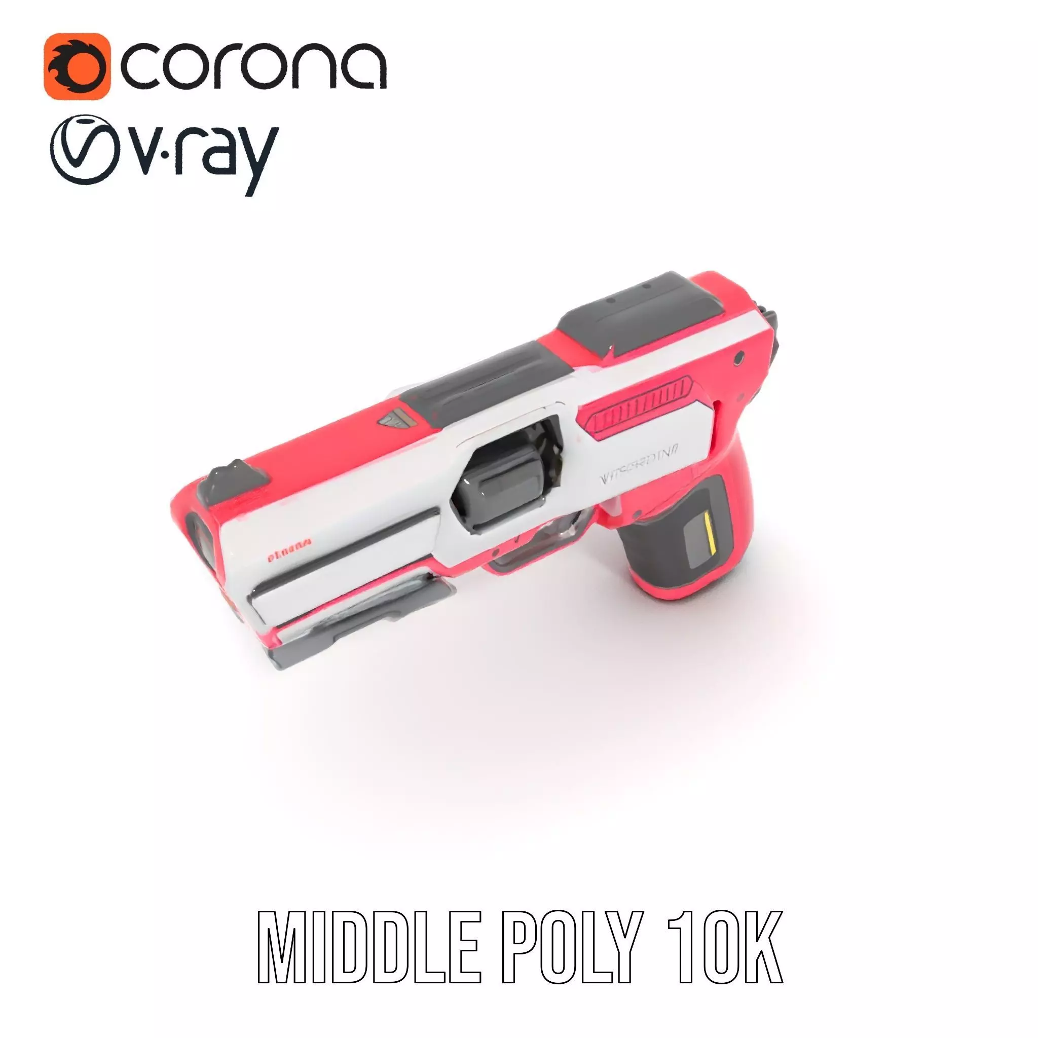 Vibrant SciFi Blaster model pack Low-poly 3D model_7