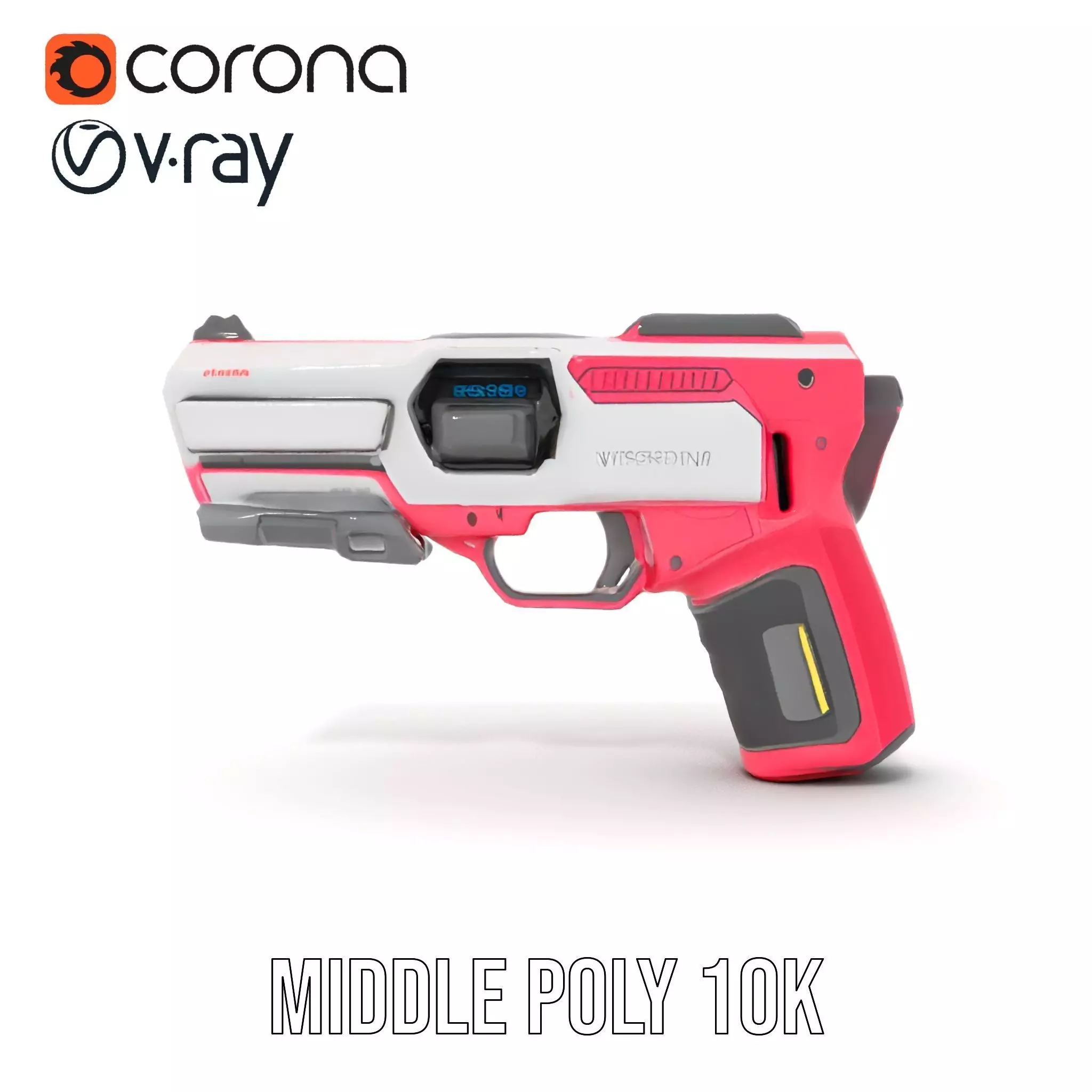 Vibrant SciFi Blaster model pack Low-poly 3D model_6