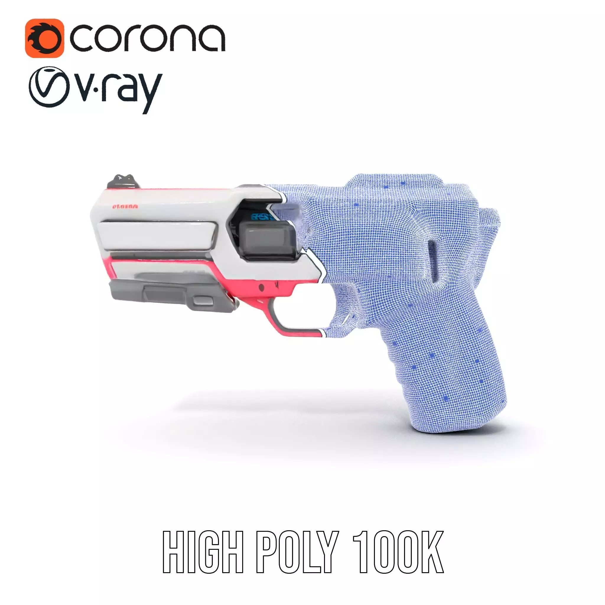 Vibrant SciFi Blaster model pack Low-poly 3D model_35