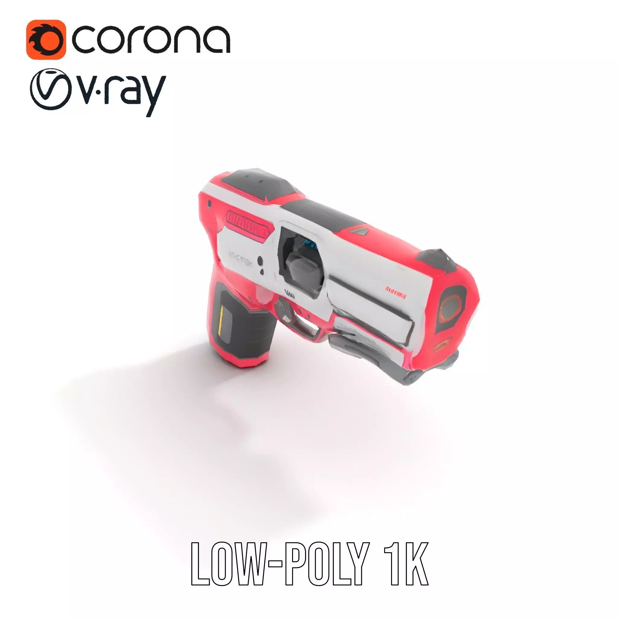 Vibrant SciFi Blaster model pack Low-poly 3D model_26