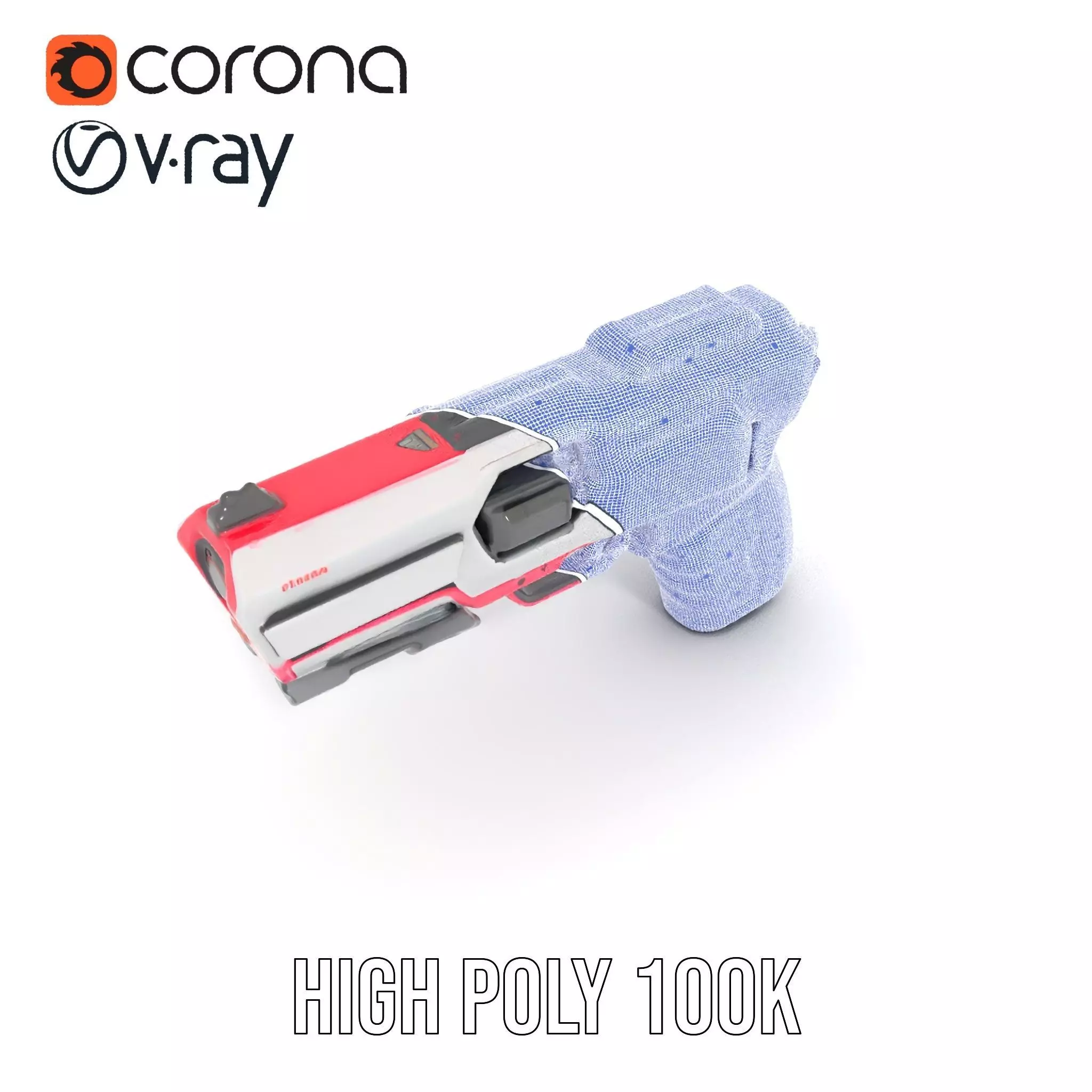 Vibrant SciFi Blaster model pack Low-poly 3D model_33