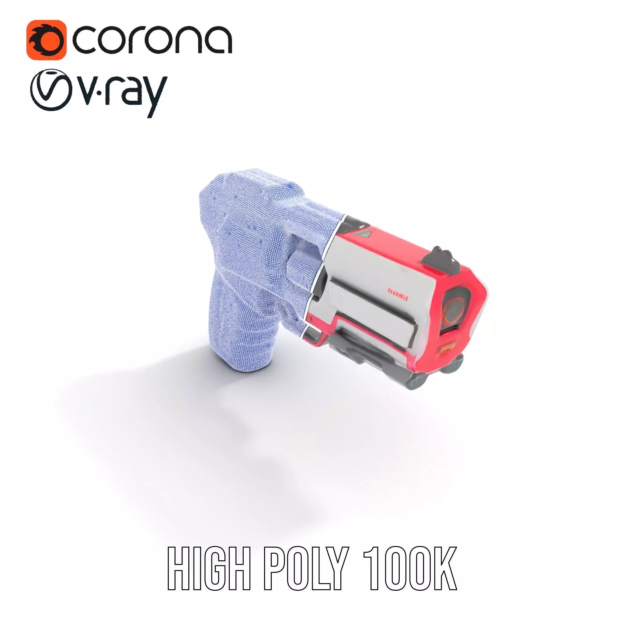 Vibrant SciFi Blaster model pack Low-poly 3D model_29