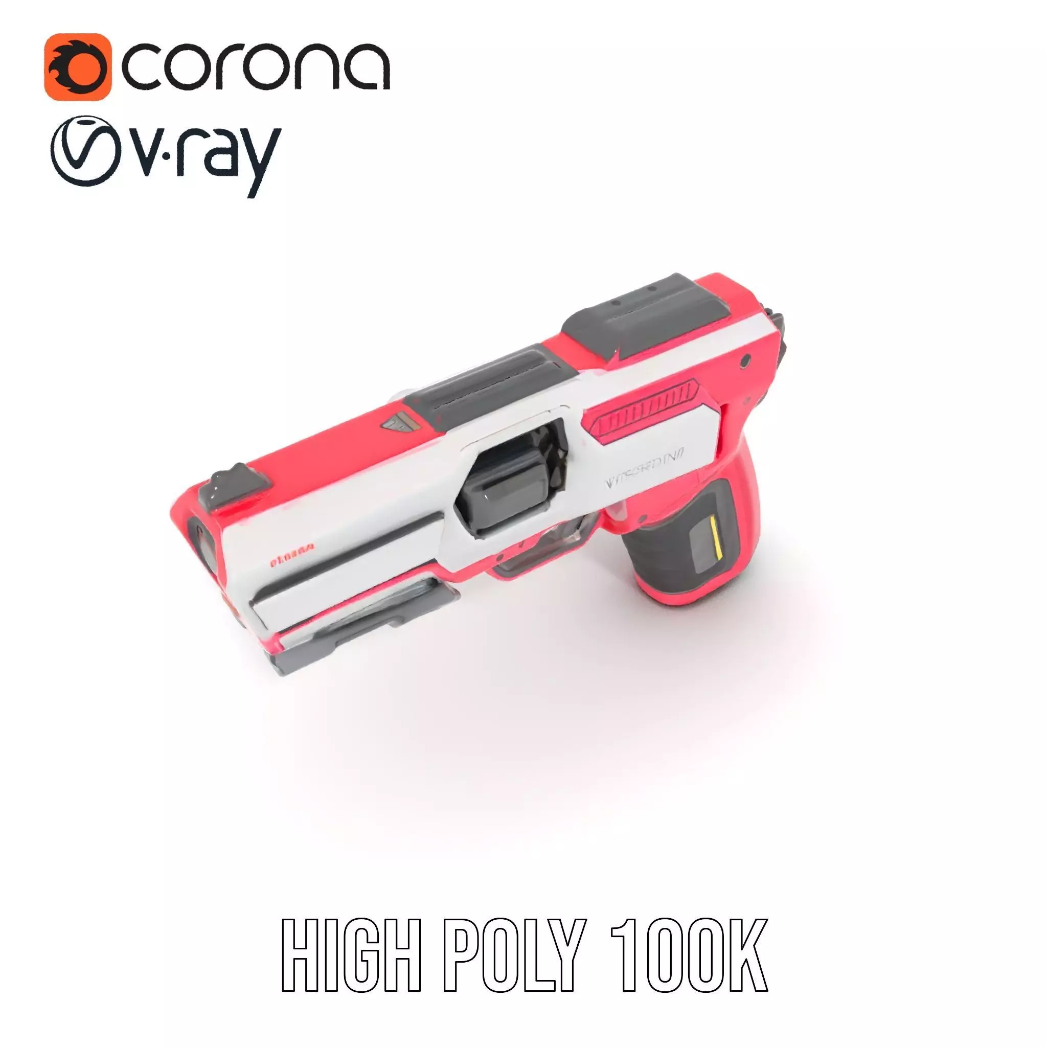 Vibrant SciFi Blaster model pack Low-poly 3D model_24