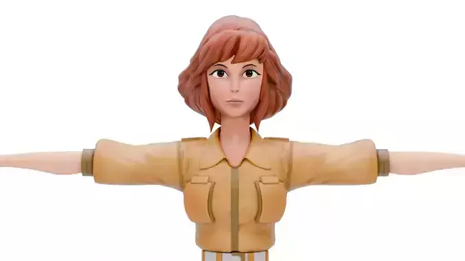 April TMNT Cartoon Low-poly 3D model