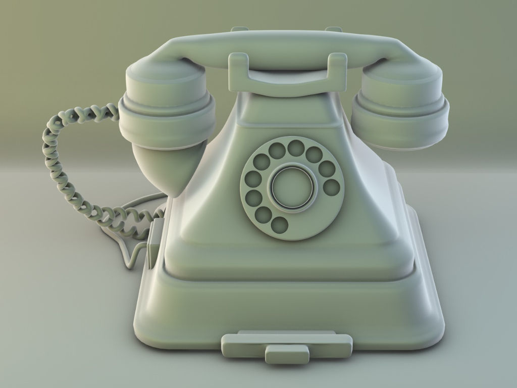 Old Retro Phone 3D model_4
