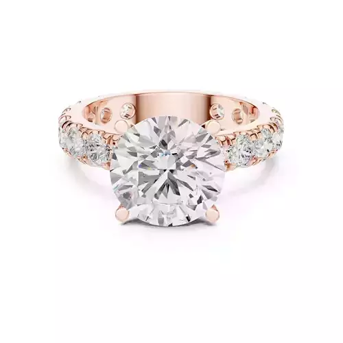 3CT Round Cut Diamond Engagement Wedding Ring 3DM STL Video 3D print model