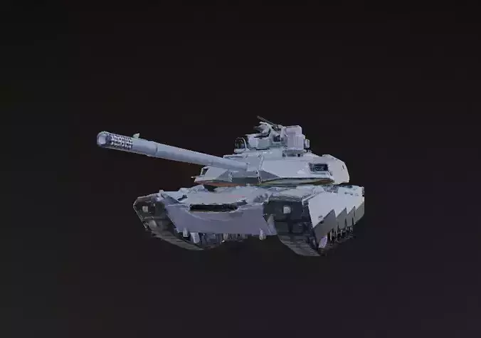 Blue Battle Tank 3D Model