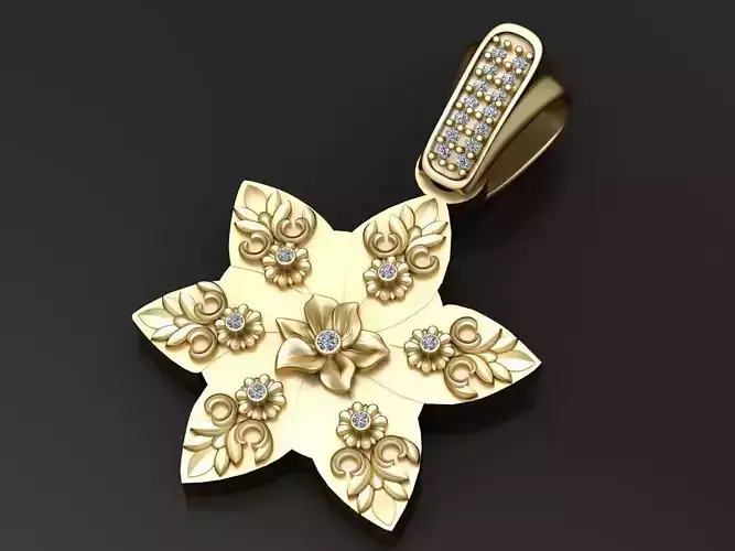 GOLD FLOWER  PENDANT 