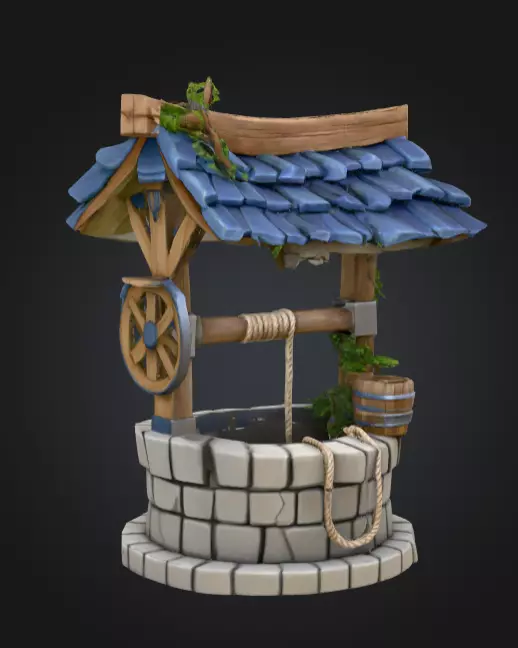 Wishing Well Odyssey Free low-poly 3D model_3