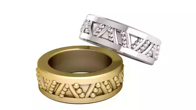 DNA Helix Pattern Ring 3D print model