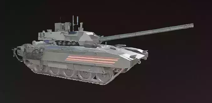 Gray Steel Battle Tank 3D Model