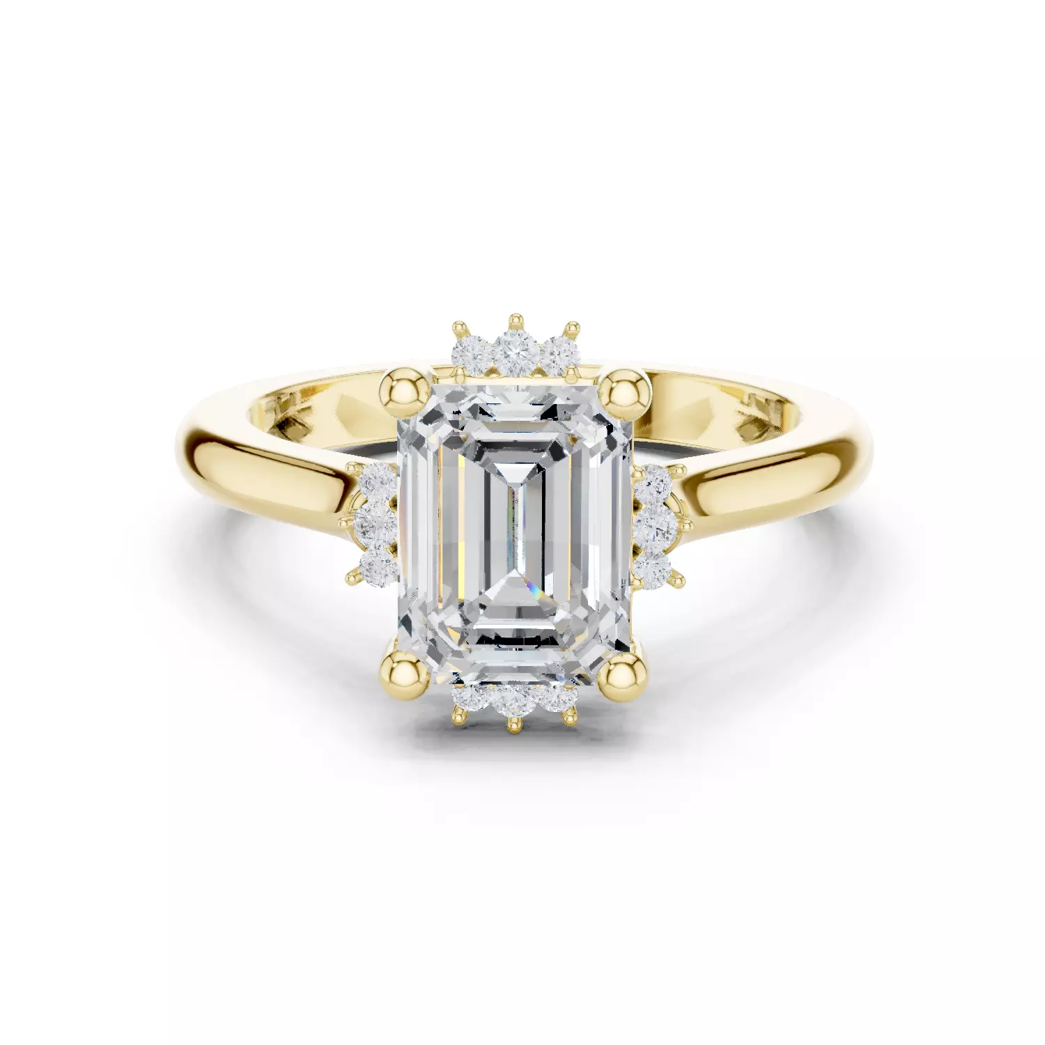 2CT Emerald Cut Diamond Engagement Wedding Ring 3DM STL Video 3D print model_13