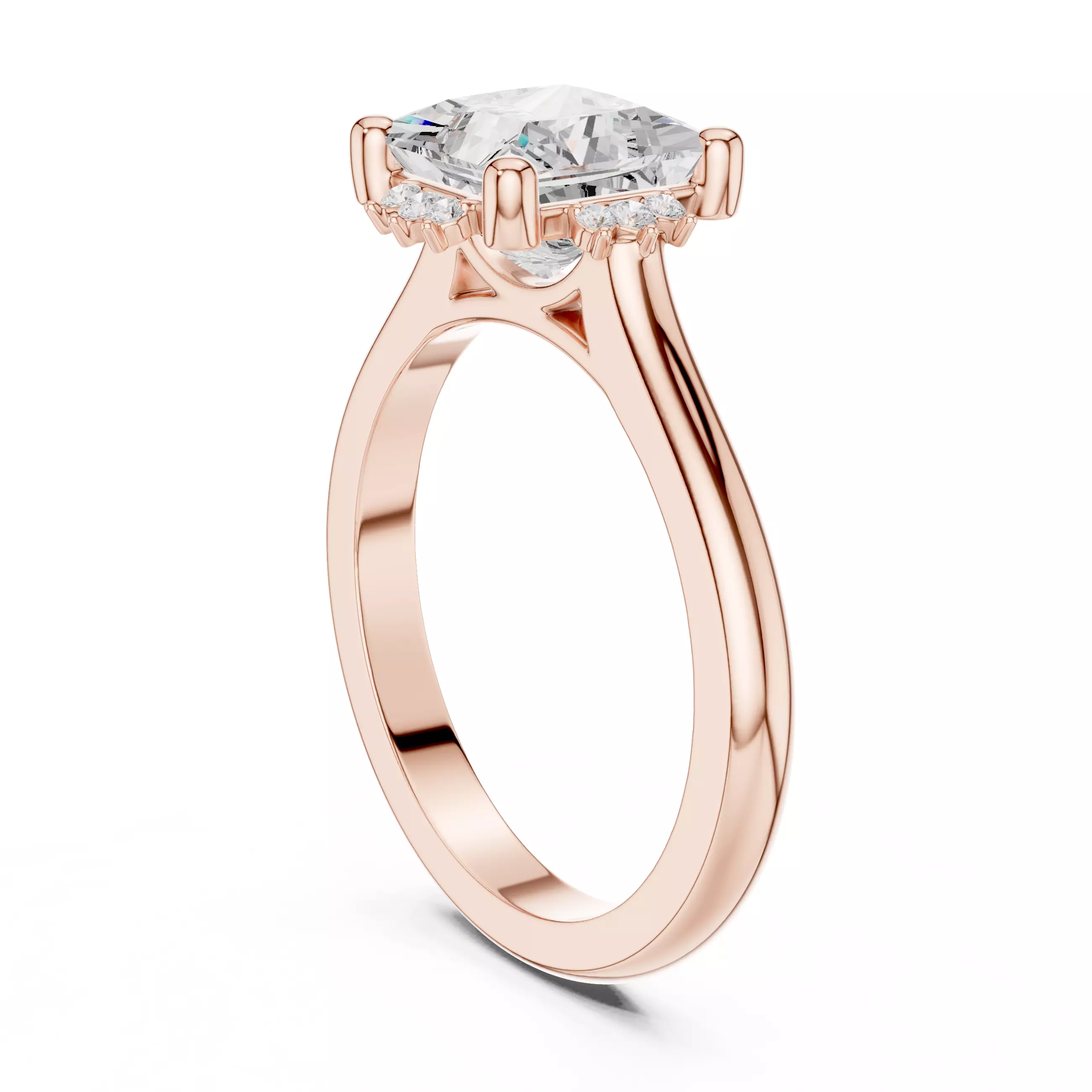 2CT Princess Cut Diamond Engagement Wedding Ring 3DM STL Video 3D print model_3