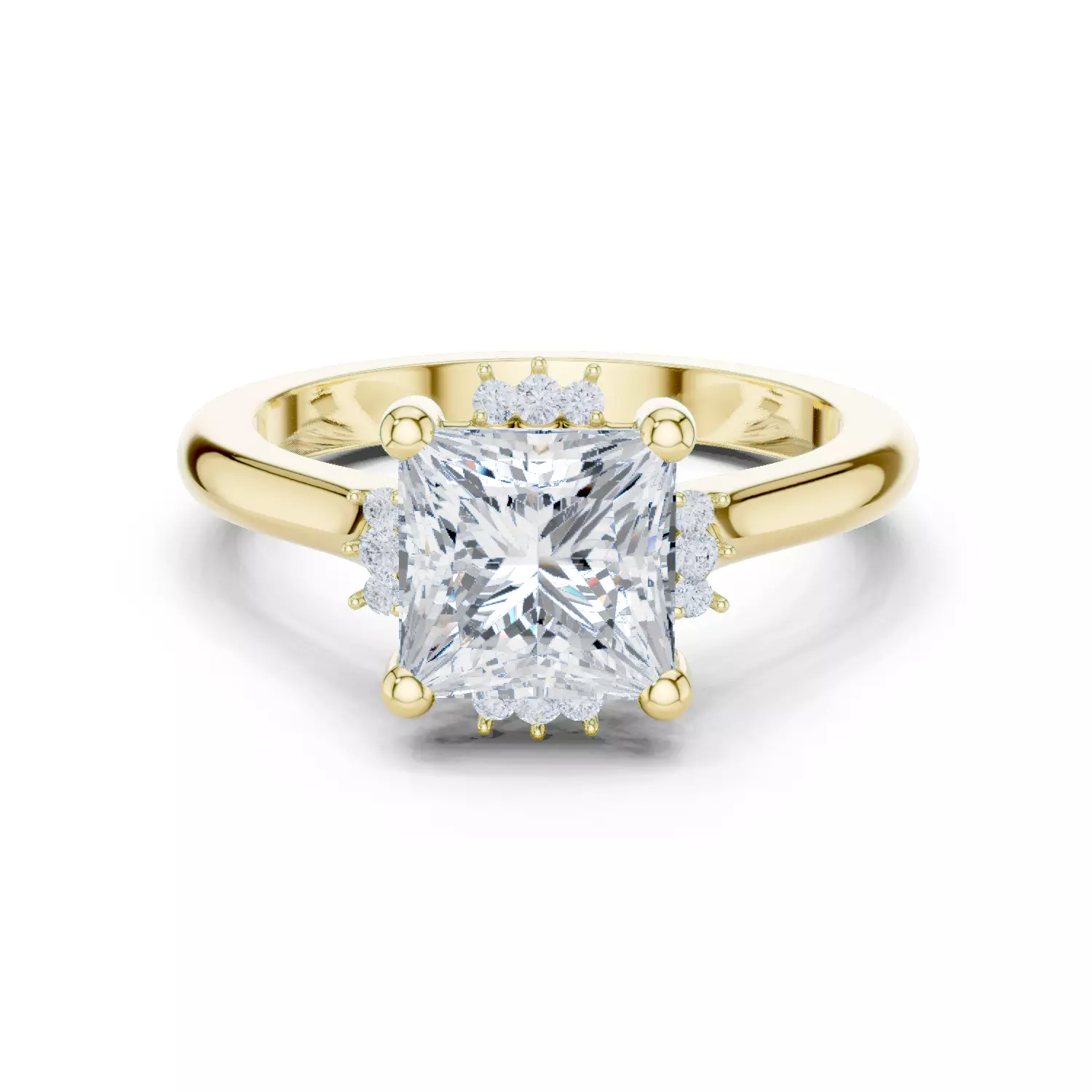 2CT Princess Cut Diamond Engagement Wedding Ring 3DM STL Video 3D print model_13