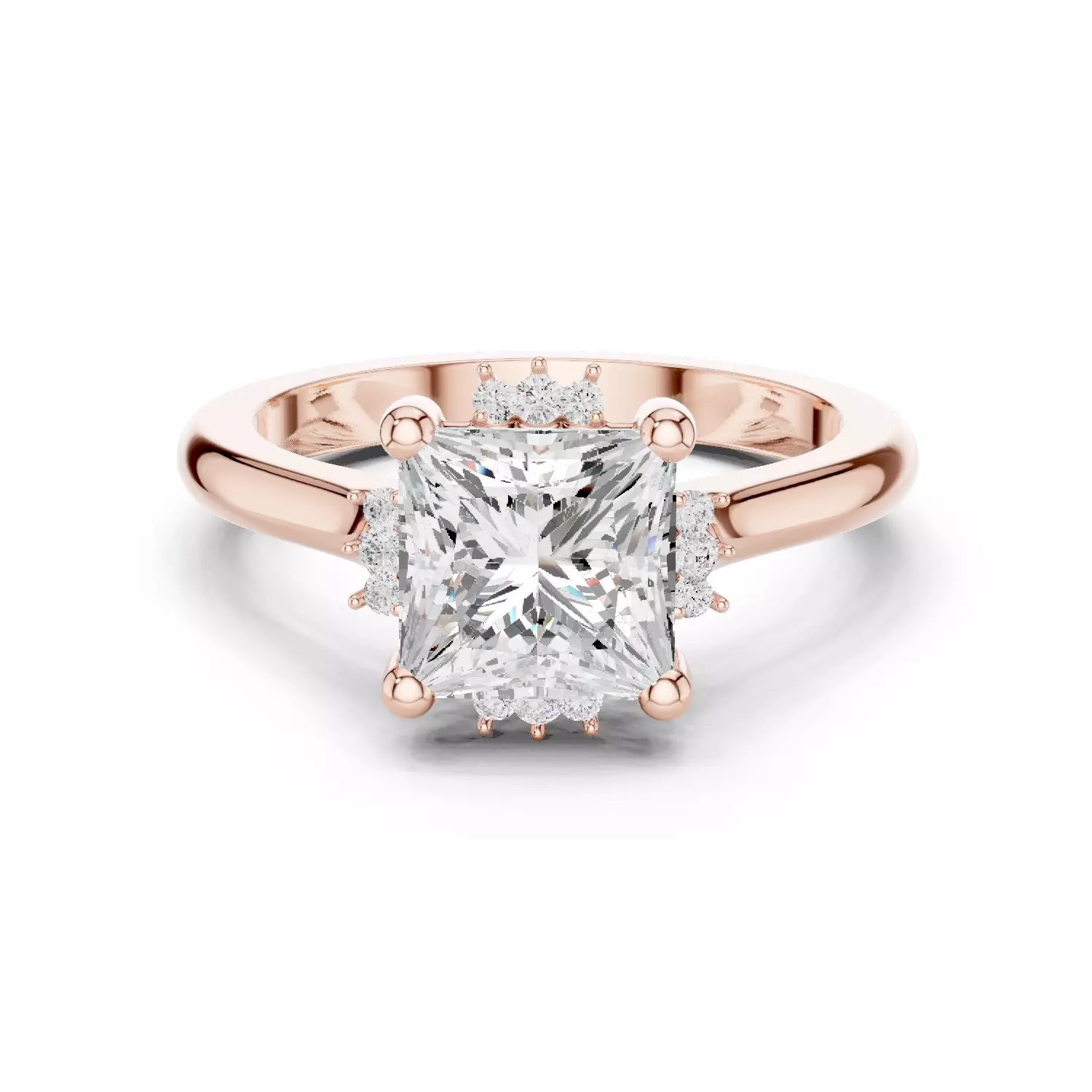 2CT Princess Cut Diamond Engagement Wedding Ring 3DM STL Video 3D print model_12