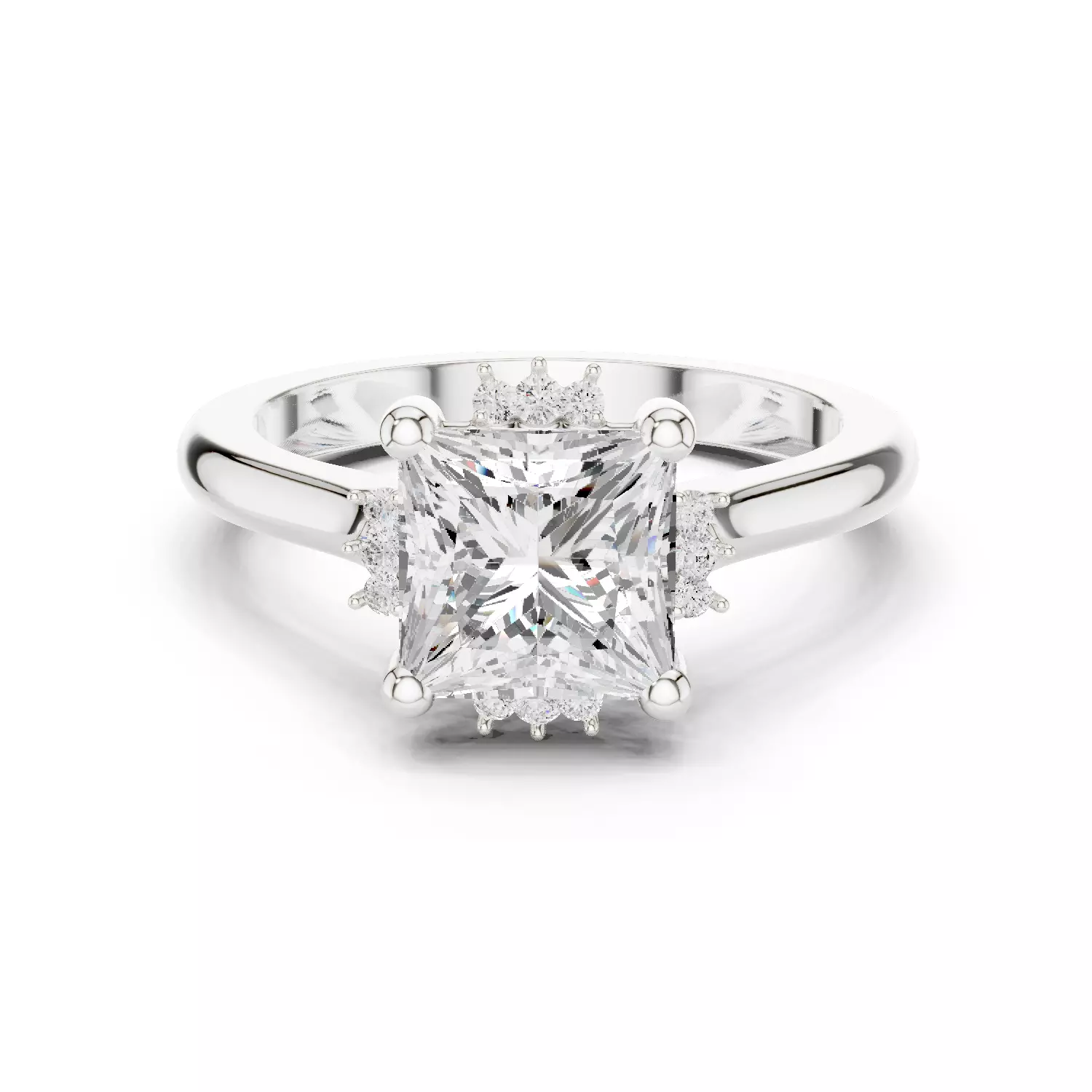 2CT Princess Cut Diamond Engagement Wedding Ring 3DM STL Video 3D print model_14