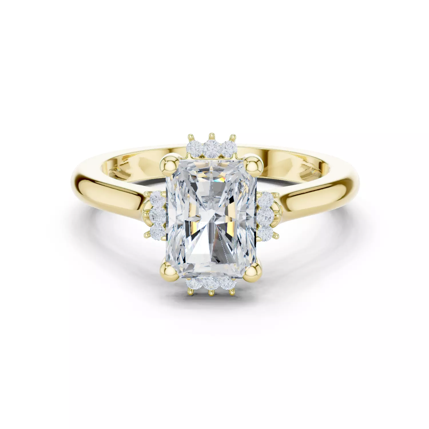 2CT Radiant Cut Diamond Engagement Wedding Ring 3DM STL Video 3D print model_13