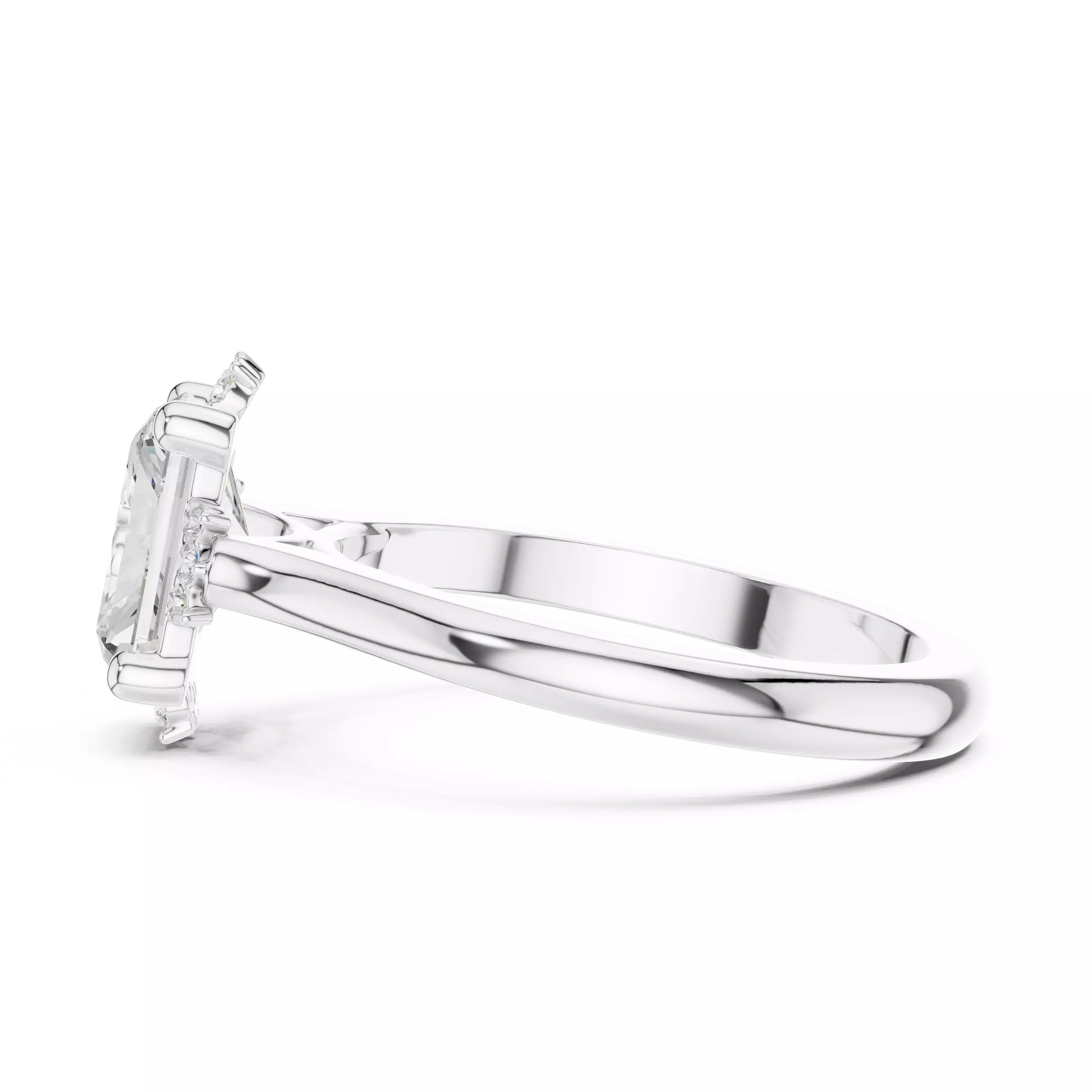 2CT Radiant Cut Diamond Engagement Wedding Ring 3DM STL Video 3D print model_11