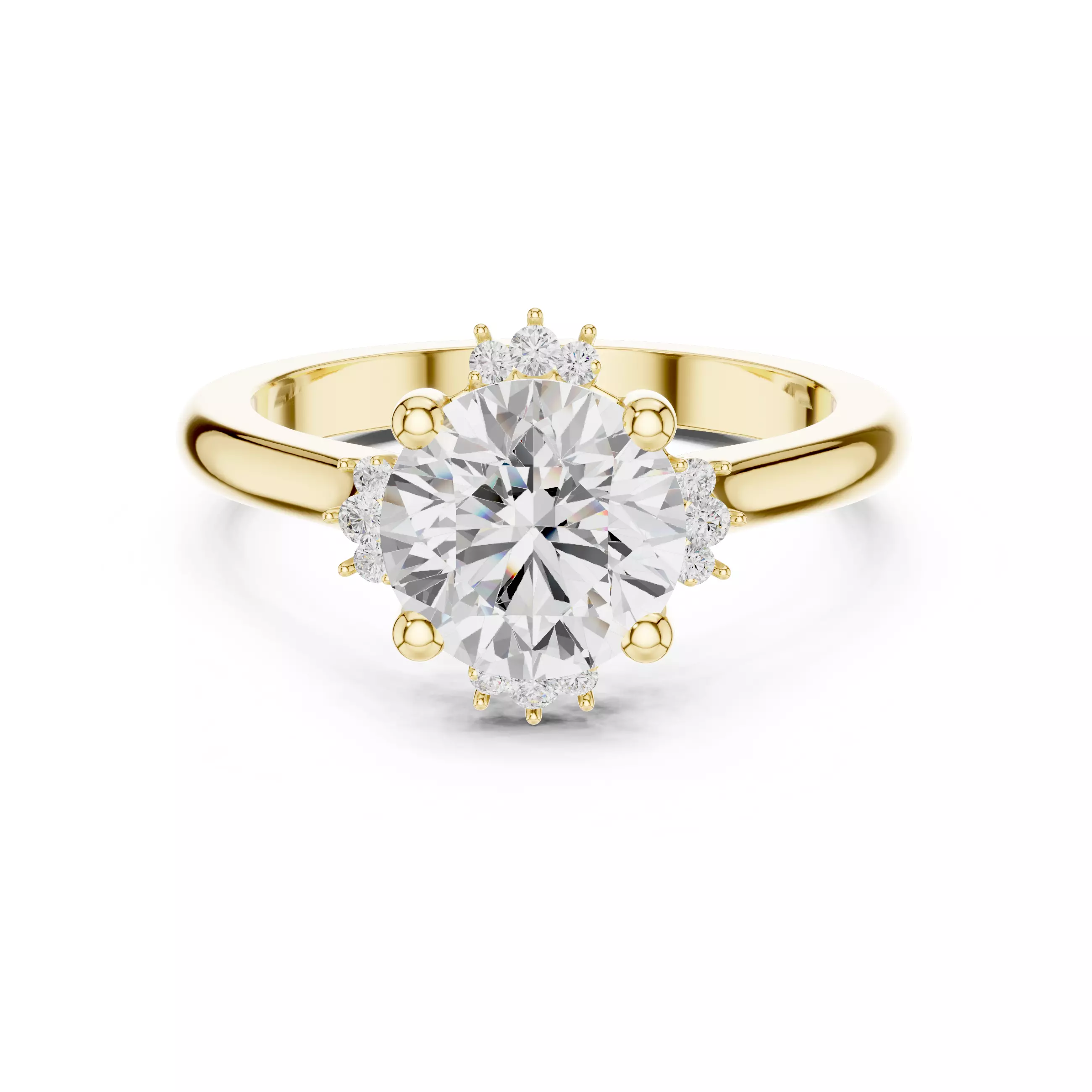 2CT Round Cut Diamond Engagement Wedding Ring 3DM STL Video 3D print model_1