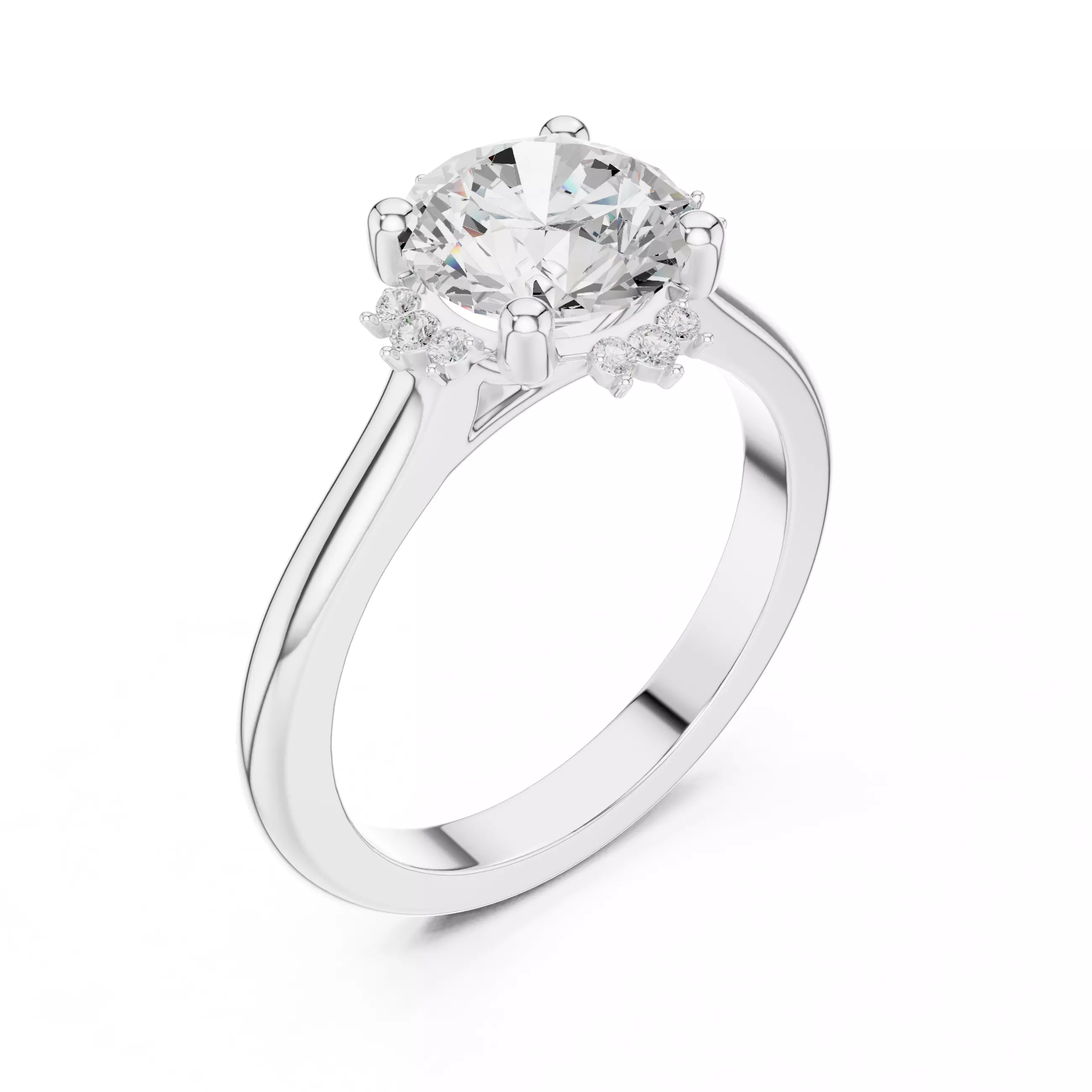 2CT Round Cut Diamond Engagement Wedding Ring 3DM STL Video 3D print model_10