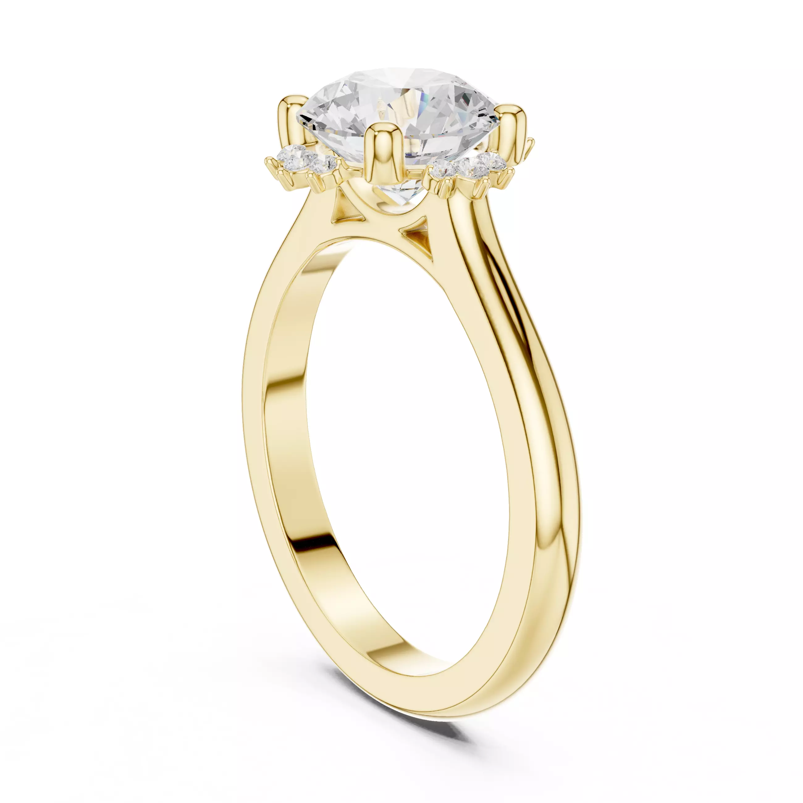 2CT Round Cut Diamond Engagement Wedding Ring 3DM STL Video 3D print model_6