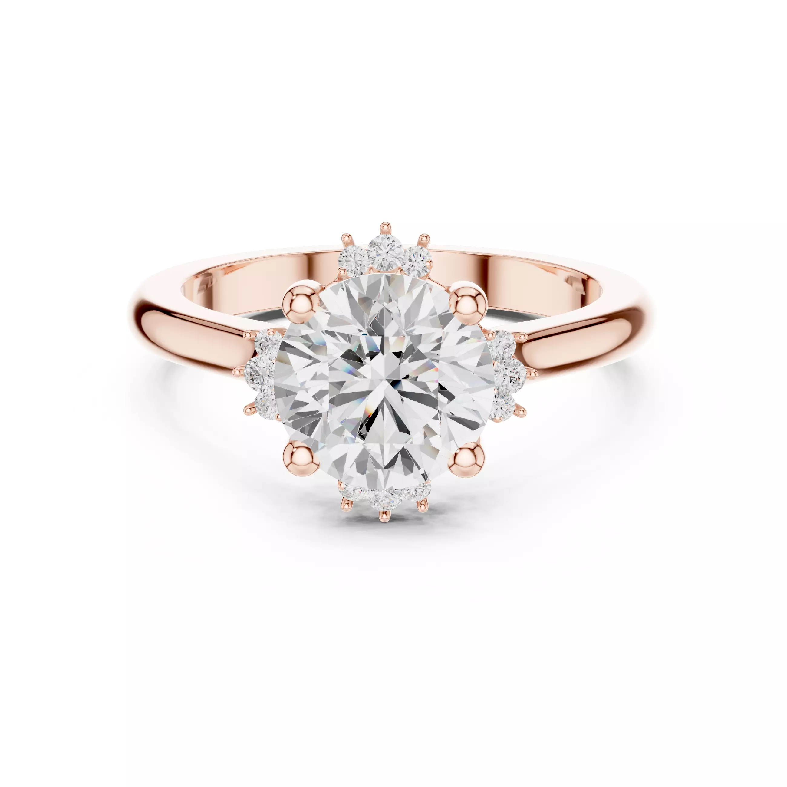 2CT Round Cut Diamond Engagement Wedding Ring 3DM STL Video 3D print model_0