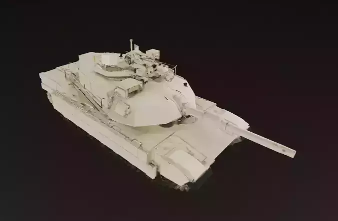 Desert White Battle Tank 3D Model