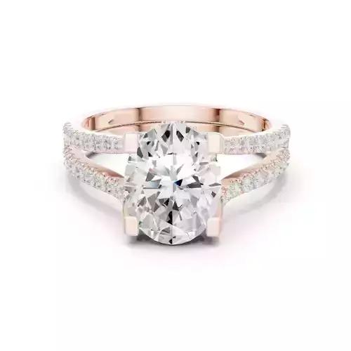 Oval Cut Split Shank Engagement Wedding Ring 3DM STL Video