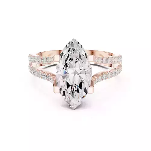 Split Shank Marquise Cut Diamond Engagement Ring 3DM STL Video 3D print model